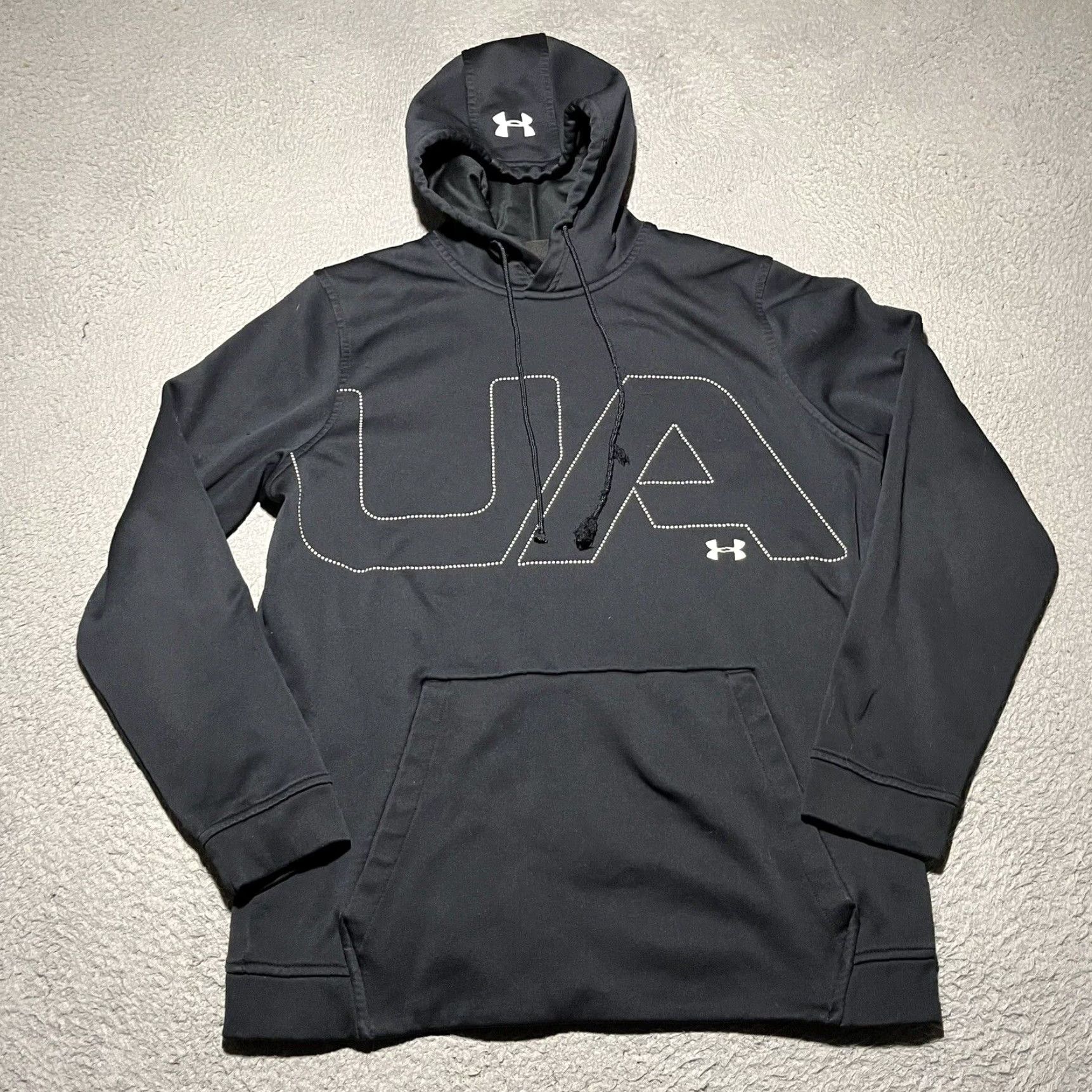 Under Armour Cold Weather Essential Loose Fit Mens Medium Black Under Armour Pullover Hoodie Sweatshirt with Logo Grailed