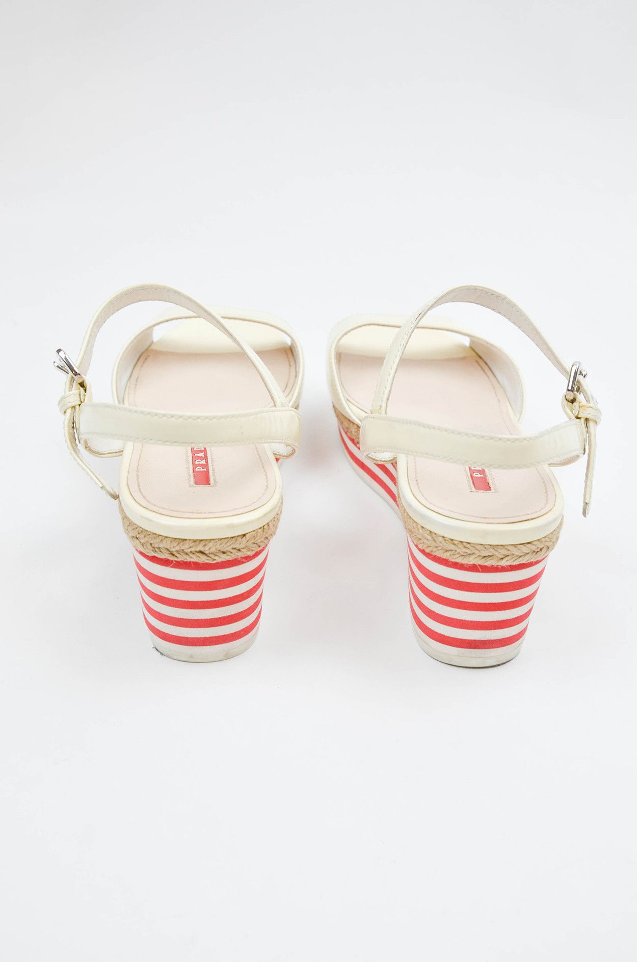 Prada Prada Linea Rossa Beige Leather Wedges Platform Size 38.5 Size US 7.5 / IT 37.5 - 4 Thumbnail