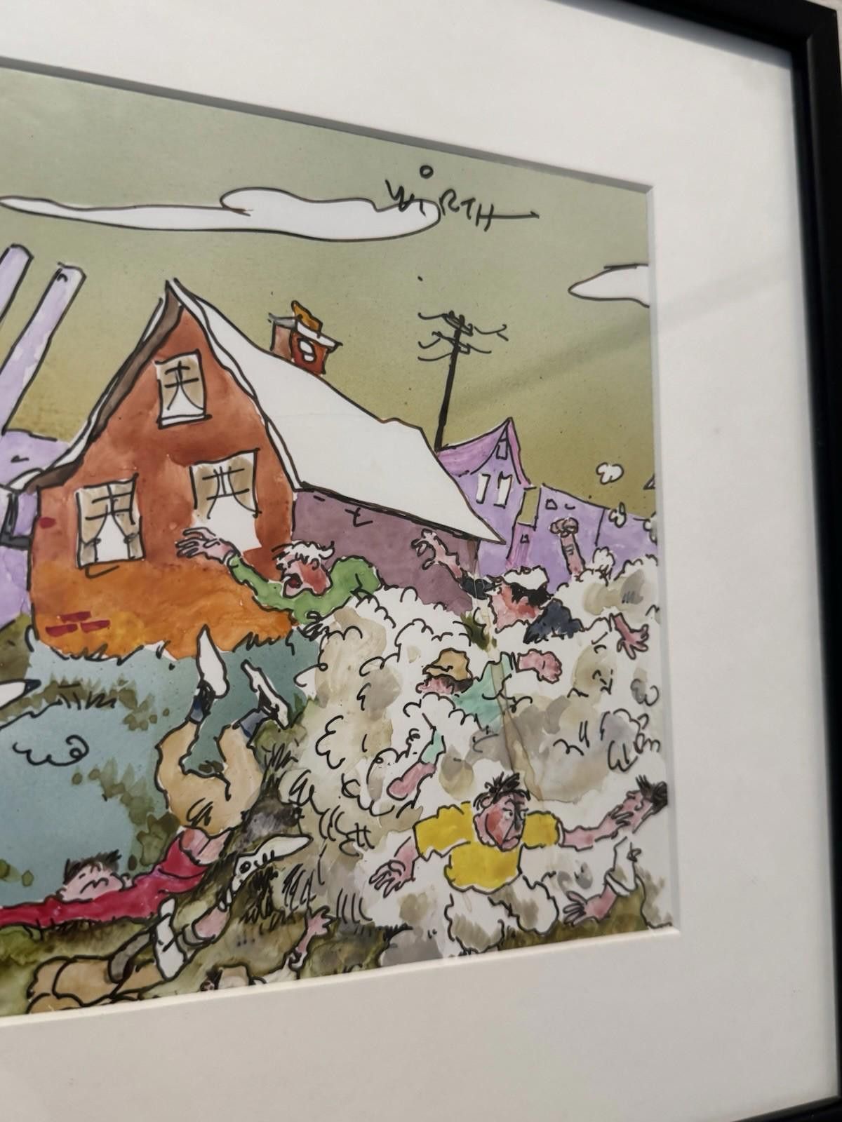 The Unbranded Brand Cliff Wirth Signed Original Cartoon Art Framed One of One Size ONE SIZE - 7 Thumbnail