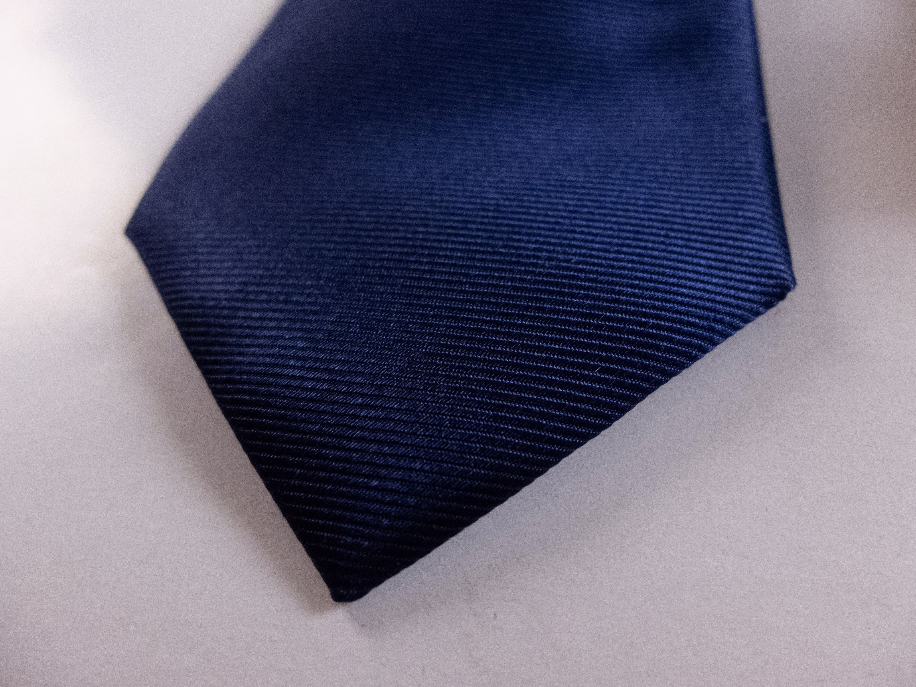 Canali CANALI solid blue woven silk tie authentic NWT Italy Size ONE SIZE - 2 Thumbnail