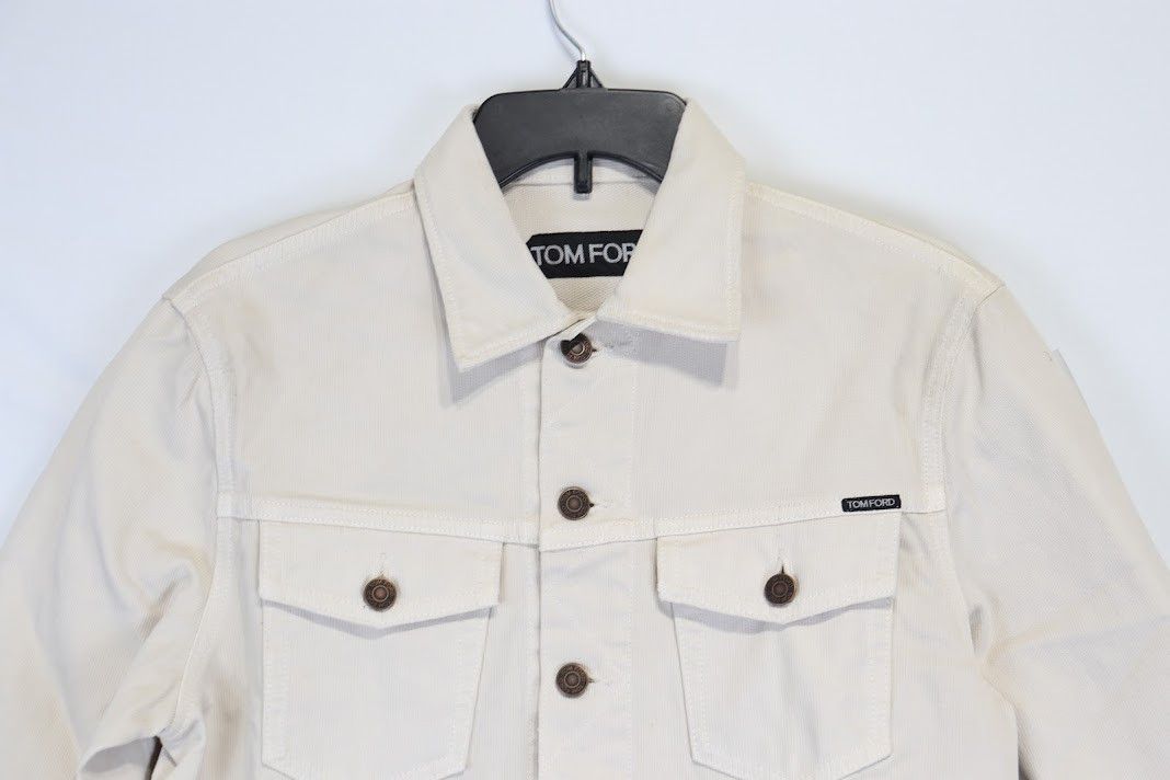 Tom Ford o1rshd1 Denim Jacket in Ivory Size US M / EU 48-50 / 2 - 3 Thumbnail