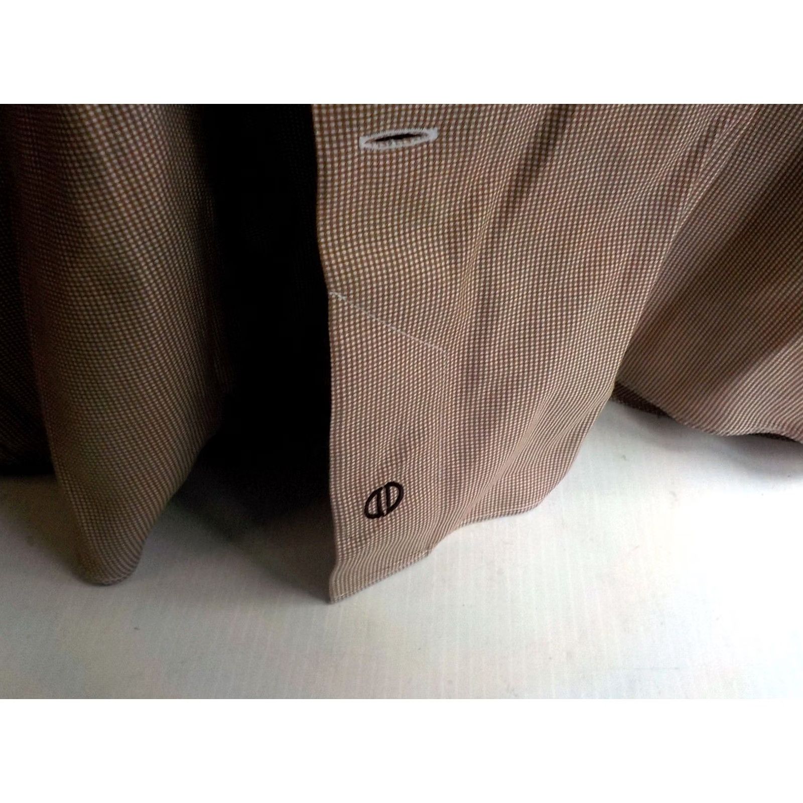 David Donahue DAVID DONAHUE Dress Shirt LS Brown/White Cotton 100% 15 1/2-34/35 Men Shirt Regular Medium? Size 40R - 3 Thumbnail