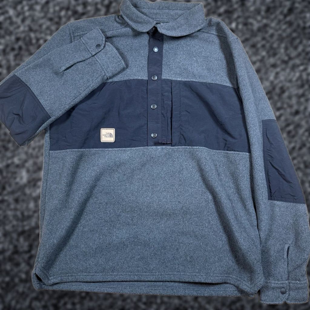 The North Face The North Face Mens L Davenport Fleece Jacket Gray 1/2 Button Snap Neck Dark 1/2 Button Closure Jacket Mens Large Gray Fleece Jacket Size US L / EU 52-54 / 3 - 1 Thumbnail
