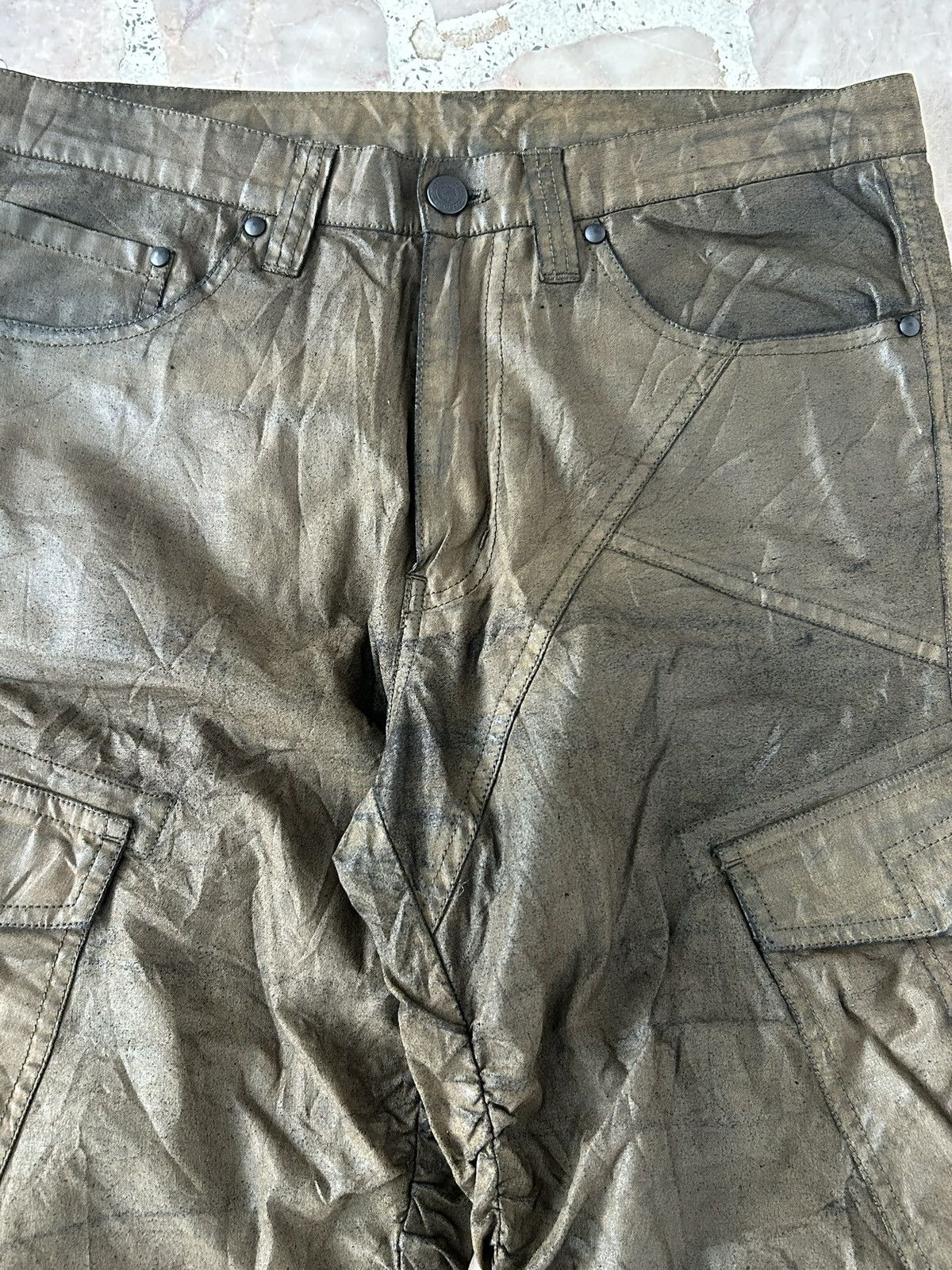 Tornado Mart Tornado Mart Japan Green Army Waxed Crop Pants Size US 30 / EU 46 - 3 Thumbnail