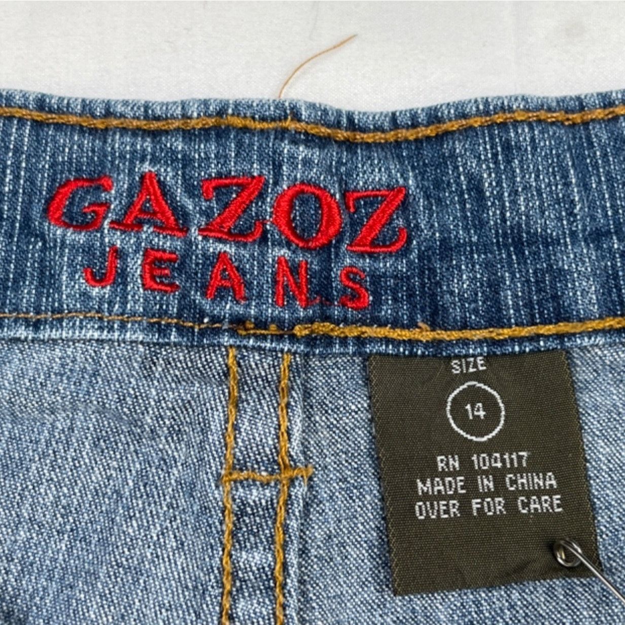 Other Gazoz Women's Blue Embroidered Jeans/Straight Leg Sz 14 SKU Size 36" / US 14 / IT 50 - 6 Thumbnail