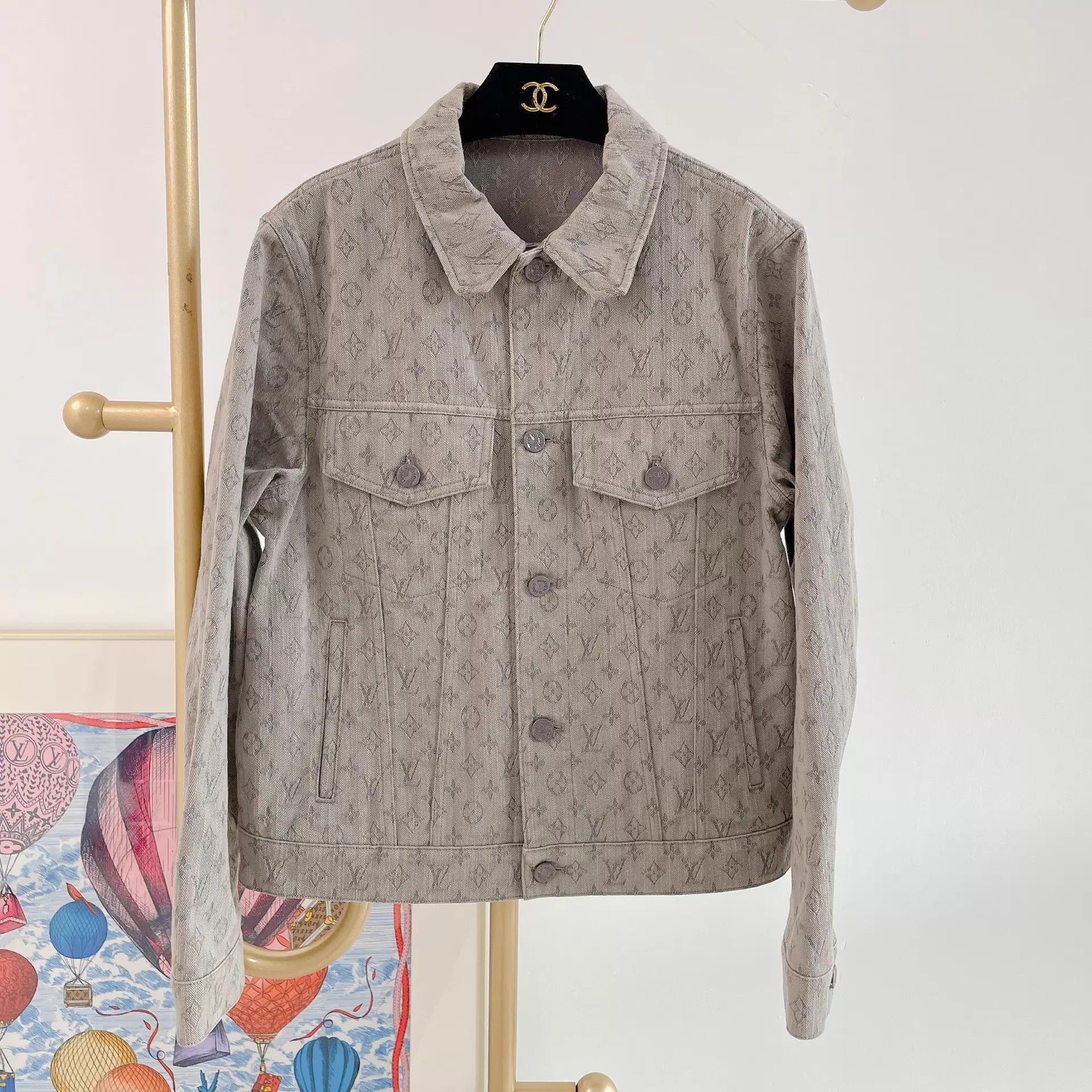 Louis Vuitton Beige Patterned Denim Jacket - Size S Size US S / EU 44-46 / 1 - 1 Thumbnail