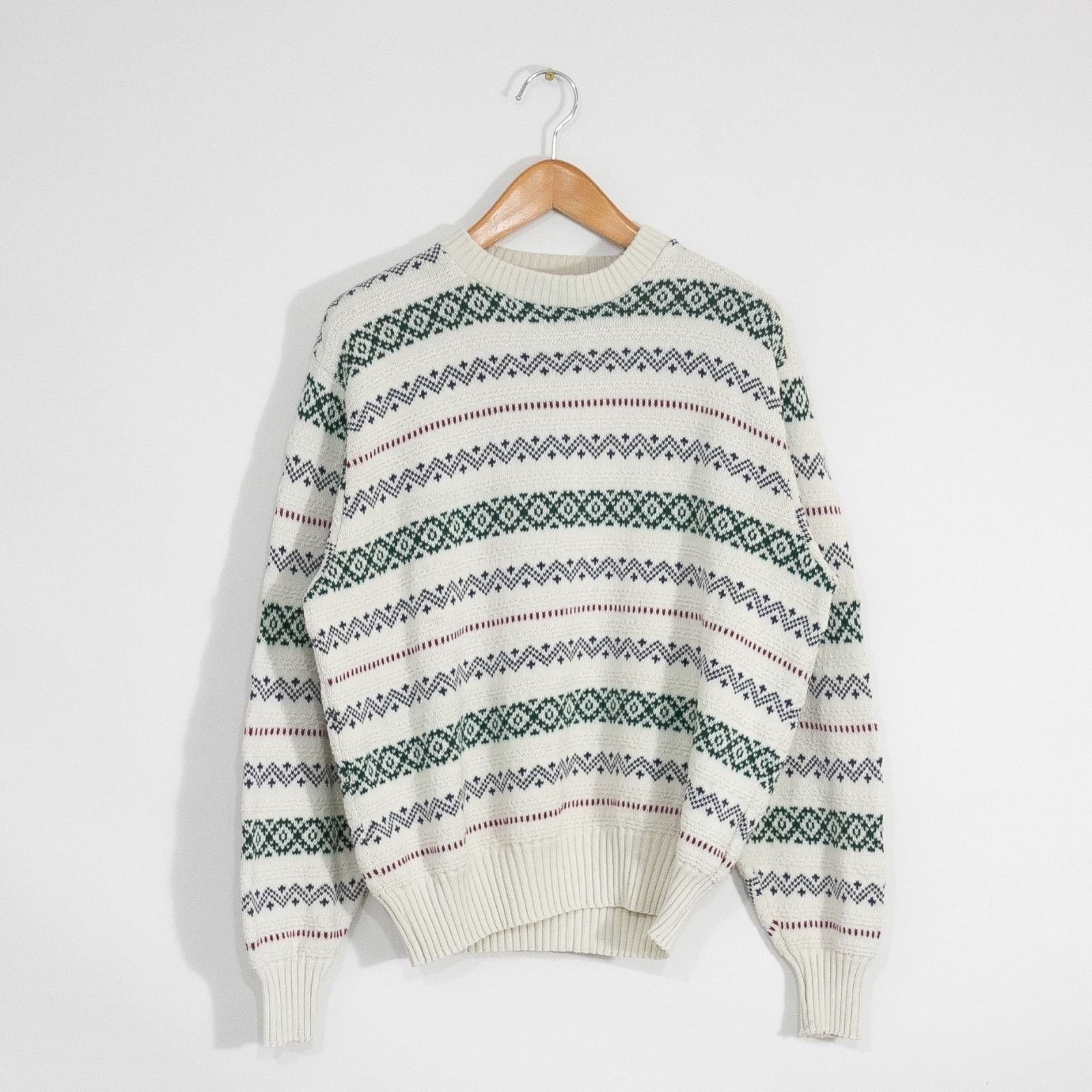 American Eagle Outfitters Vintage American Eagle Fair Isle Cotton Sweater Mens Large Size US L / EU 52-54 / 3 - 1 Thumbnail