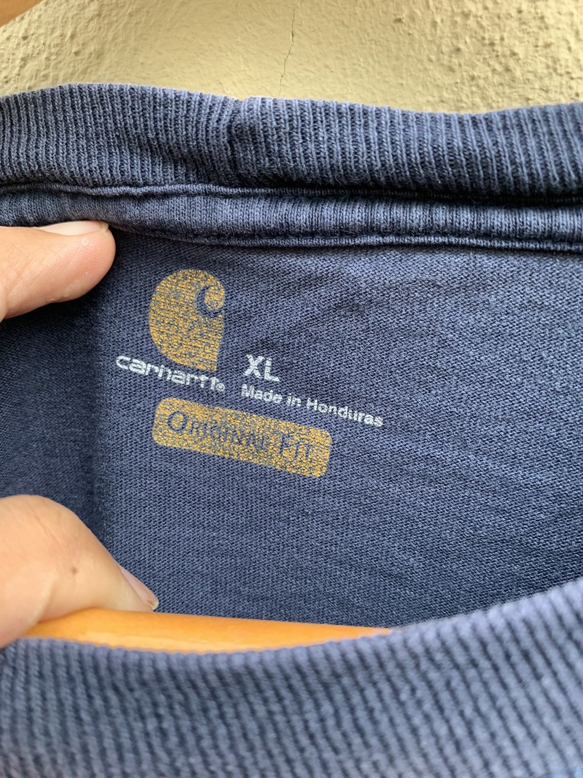 Carhartt Y2K Thrashed Faded Blue Carhartt Pocket Oversized Tshirt Size US XL / EU 56 / 4 - 5 Thumbnail