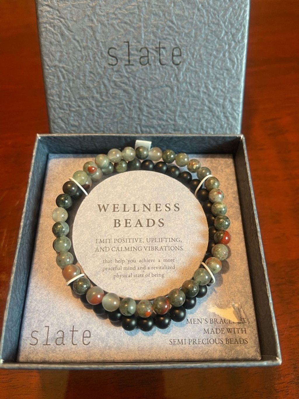 Slate & Stone Slate Wellness Beads Bracelet Semiprecious Agate Stones Size ONE SIZE - 2 Thumbnail
