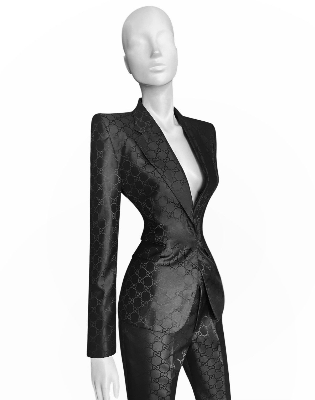 Gucci Gucci by Tom Ford S/S 1998 Runway Monogram Silk Suit Size M / US 6-8 / IT 42-44 - 6 Thumbnail