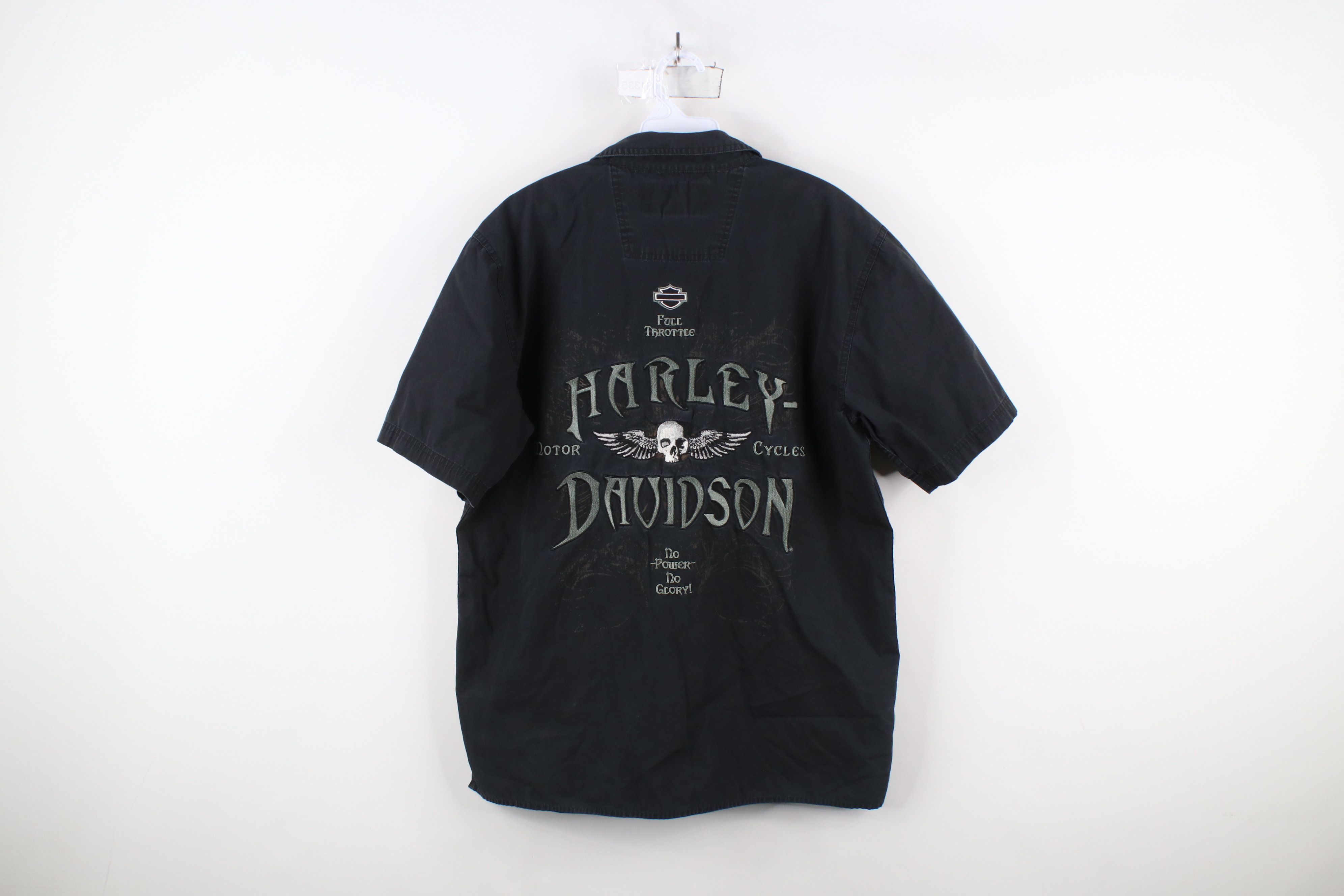 Harley Davidson × Vintage Vintage Harley Davidson Spell Out Tribal Skull Button Shirt Size US M / EU 48-50 / 2 - 13 Thumbnail