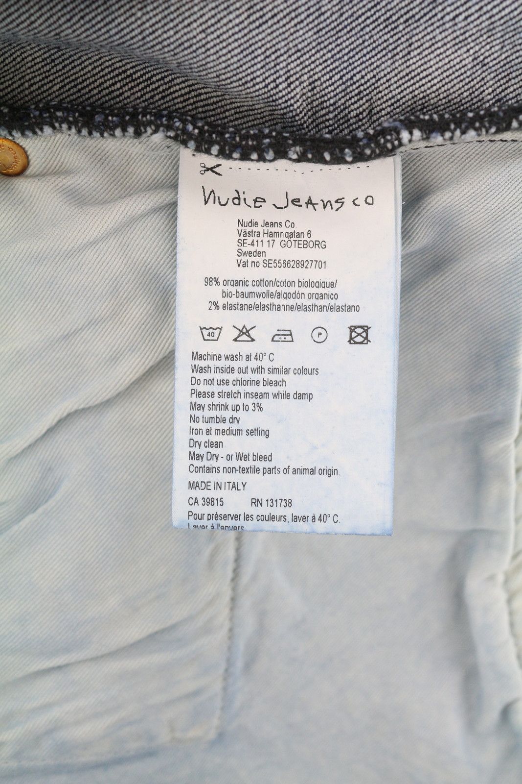 Nudie Jeans PIPE LED W34 Washed Denim Blue Zip Organic Shorts 83835 Size US 34 / EU 50 - 6 Thumbnail