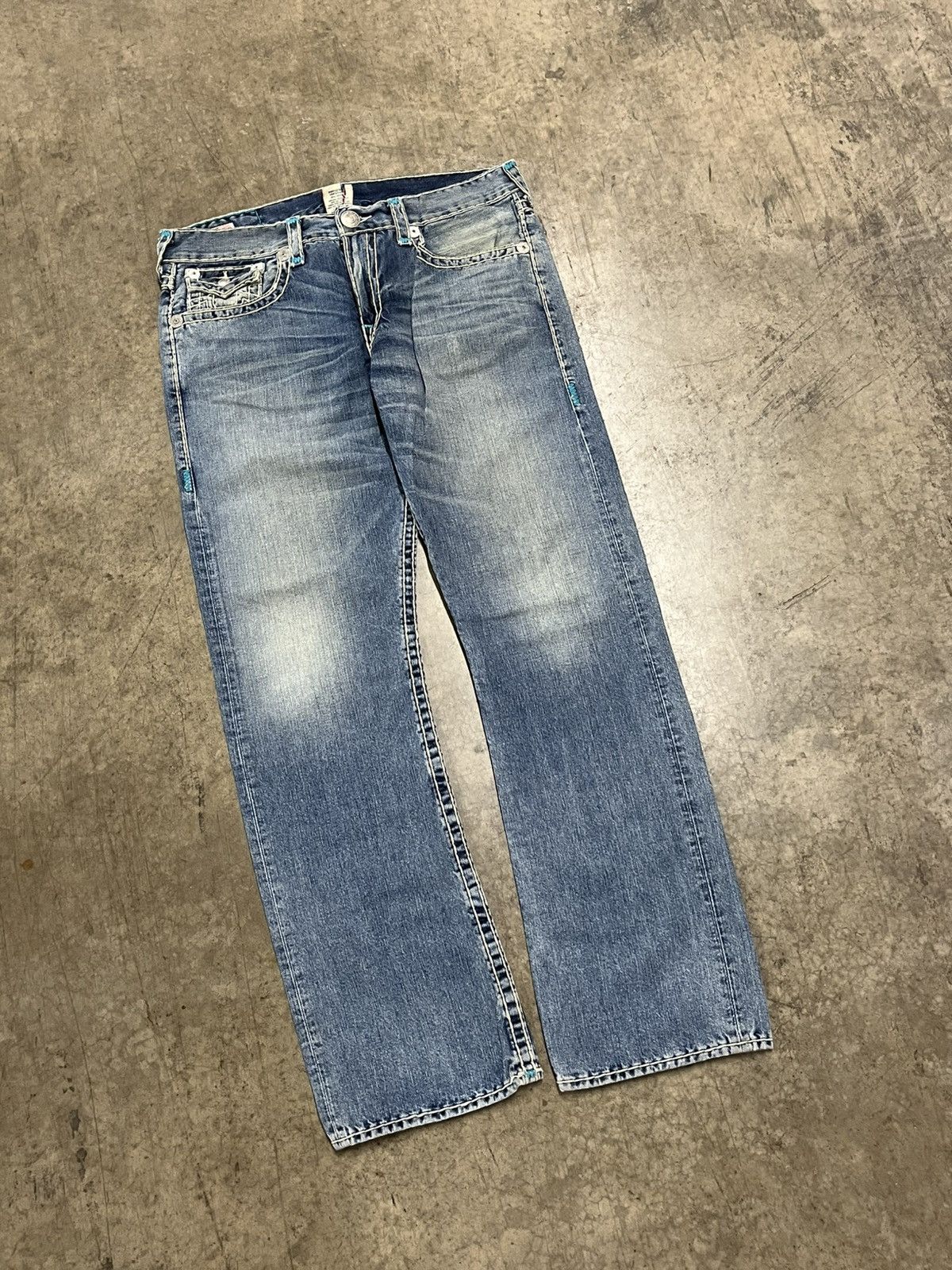 True Religion × Vintage True religion baggy fit denim y2k skater streetwear hype Size US 36 / EU 52 - 7 Thumbnail