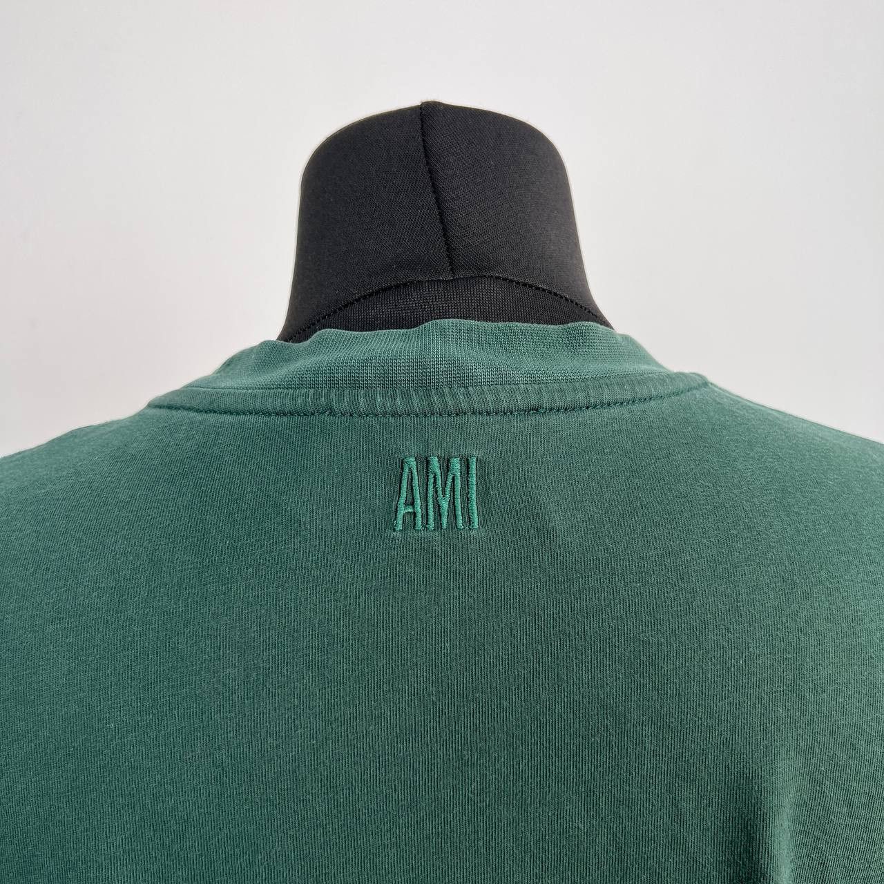AMI AMI Paris T-shirt Dark Green Ami de Coeur Red Heart Logo Tee Size M / US 6-8 / IT 42-44 - 6 Thumbnail