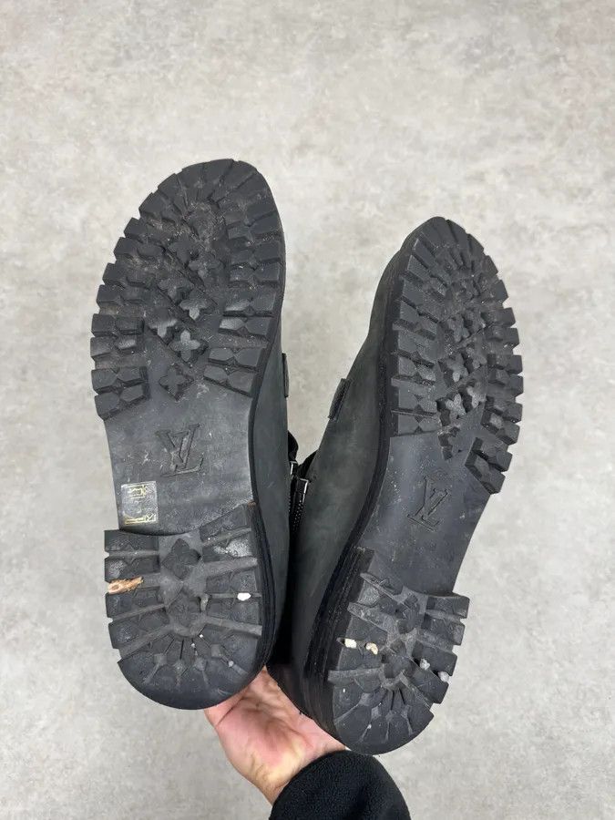Louis Vuitton Louis Vuitton Monogrammed Detachable High Black Leather Combat Boots Size US 11.5 / EU 44-45 - 5 Thumbnail