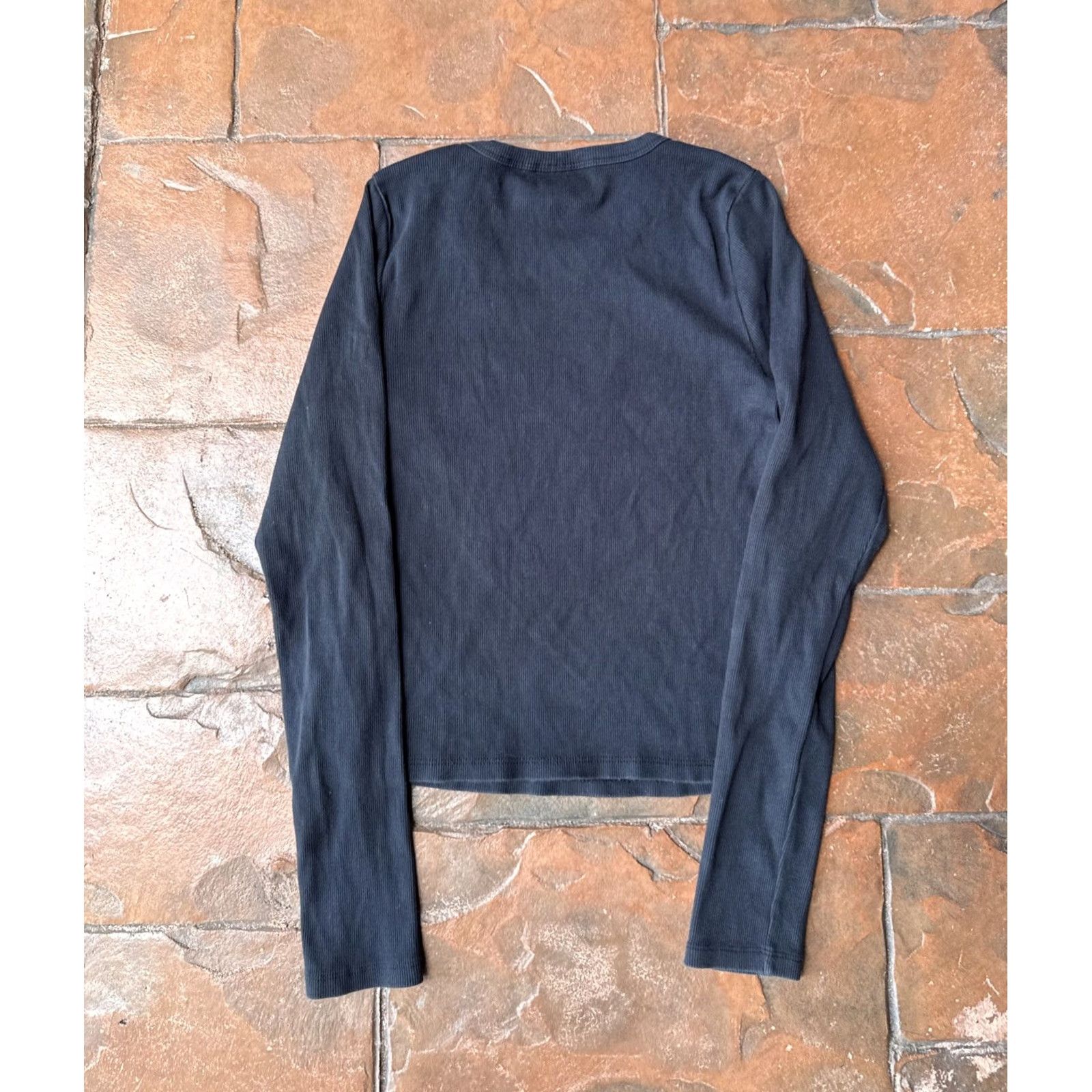 Vintage Maeve Anthropologie Shirt Women’s Medium Black Crewneck Boho Long Sleeve Casual Knit Cotton Size M / US 6-8 / IT 42-44 - 3 Thumbnail