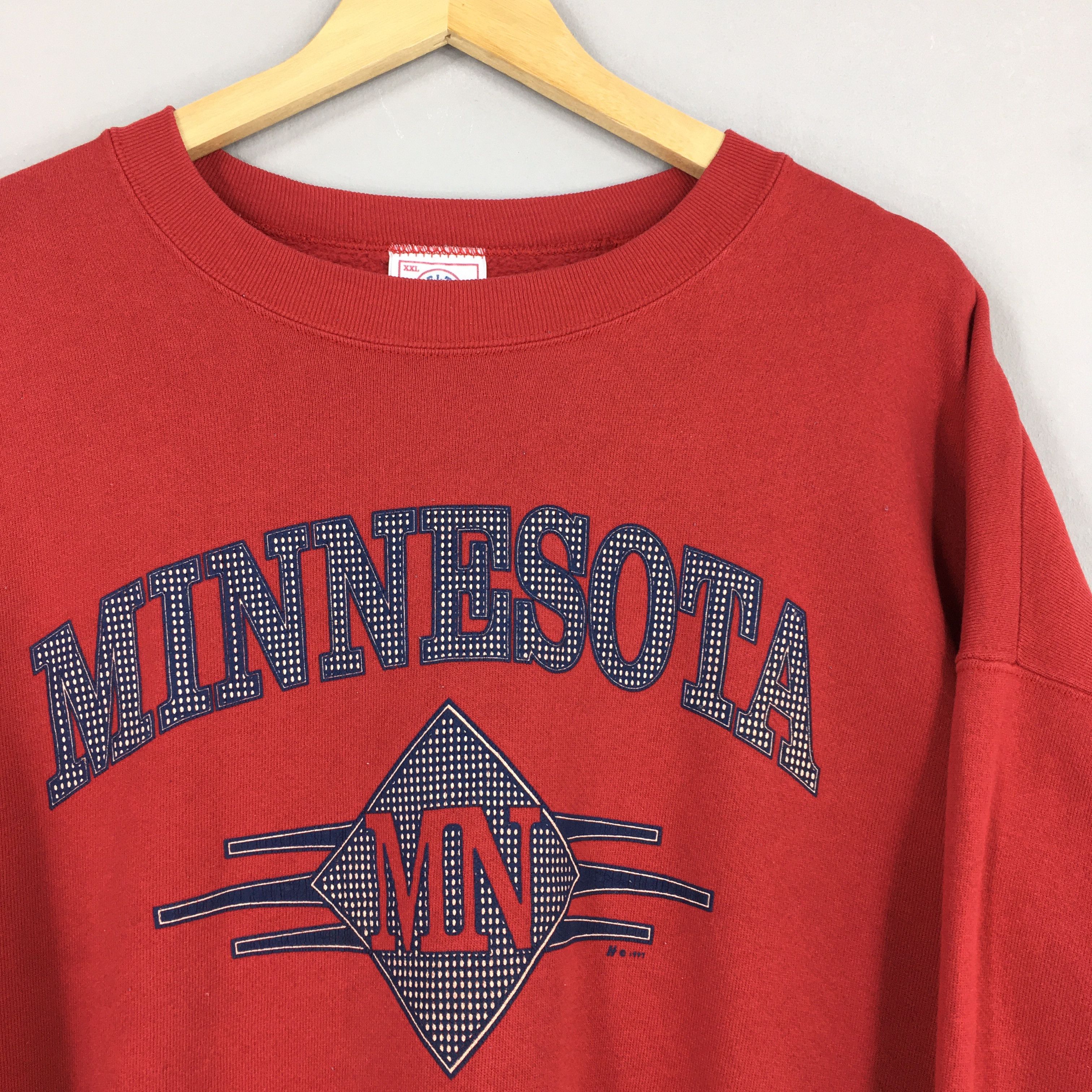 Vintage Vintage 90s University Of Minnesota Red Sweatshirt XXL Size US XXL / EU 58 / 5 - 2 Thumbnail