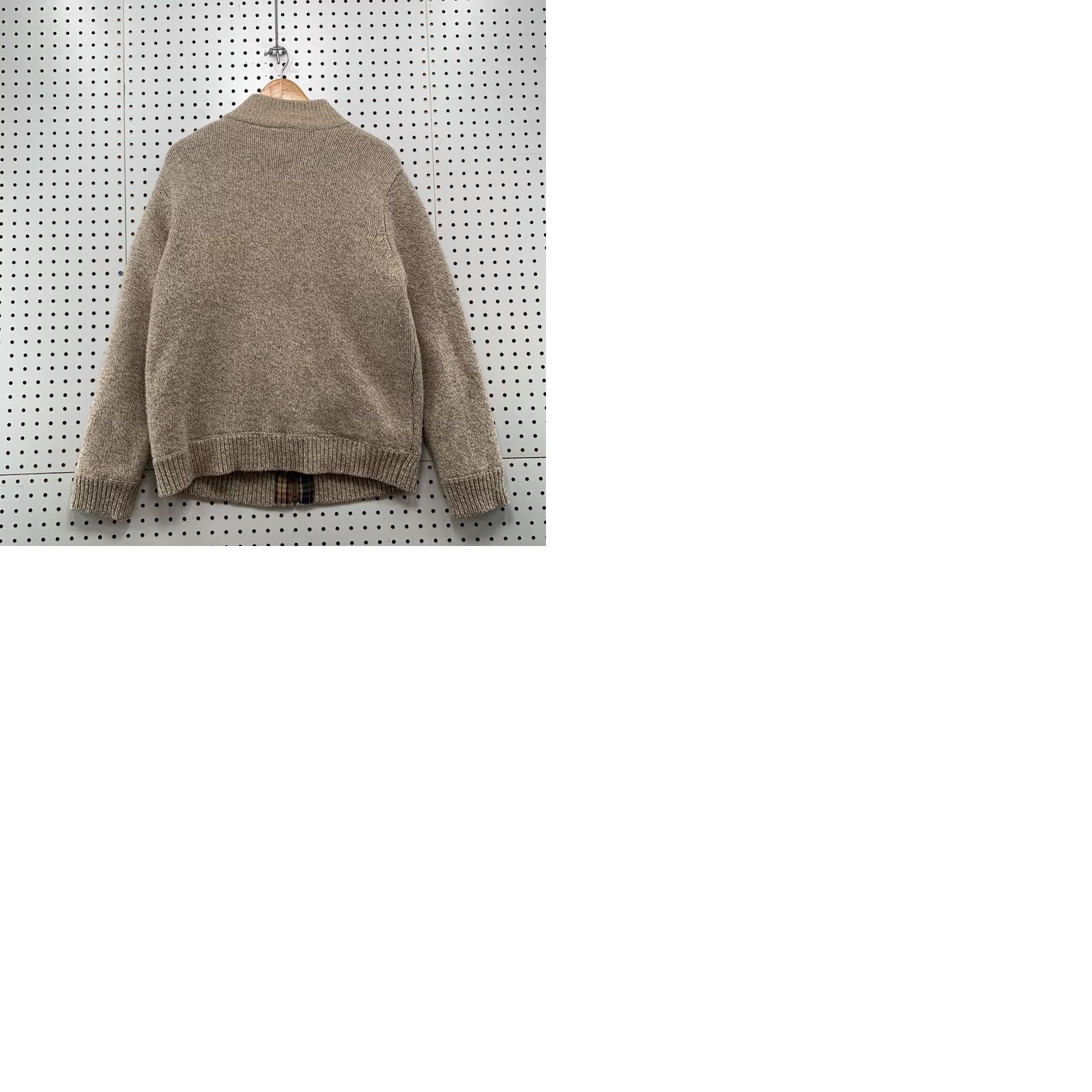 Vintage LL Bean Lambswool Knit Zip Jacket Mens Large Brown Flannel Lined Bomber Jacket 21x27.5 Size US L / EU 52-54 / 3 - 12 Thumbnail