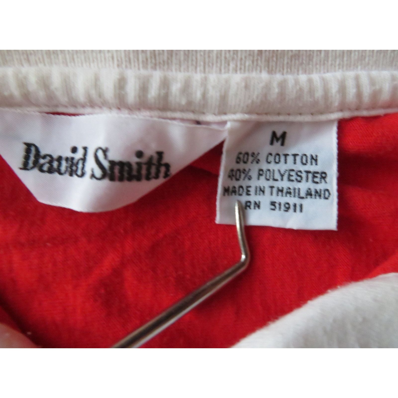 Other Placid Lakes Polo Shirt White Red Womens Sz M 1980s Size M / US 6-8 / IT 42-44 - 4 Thumbnail