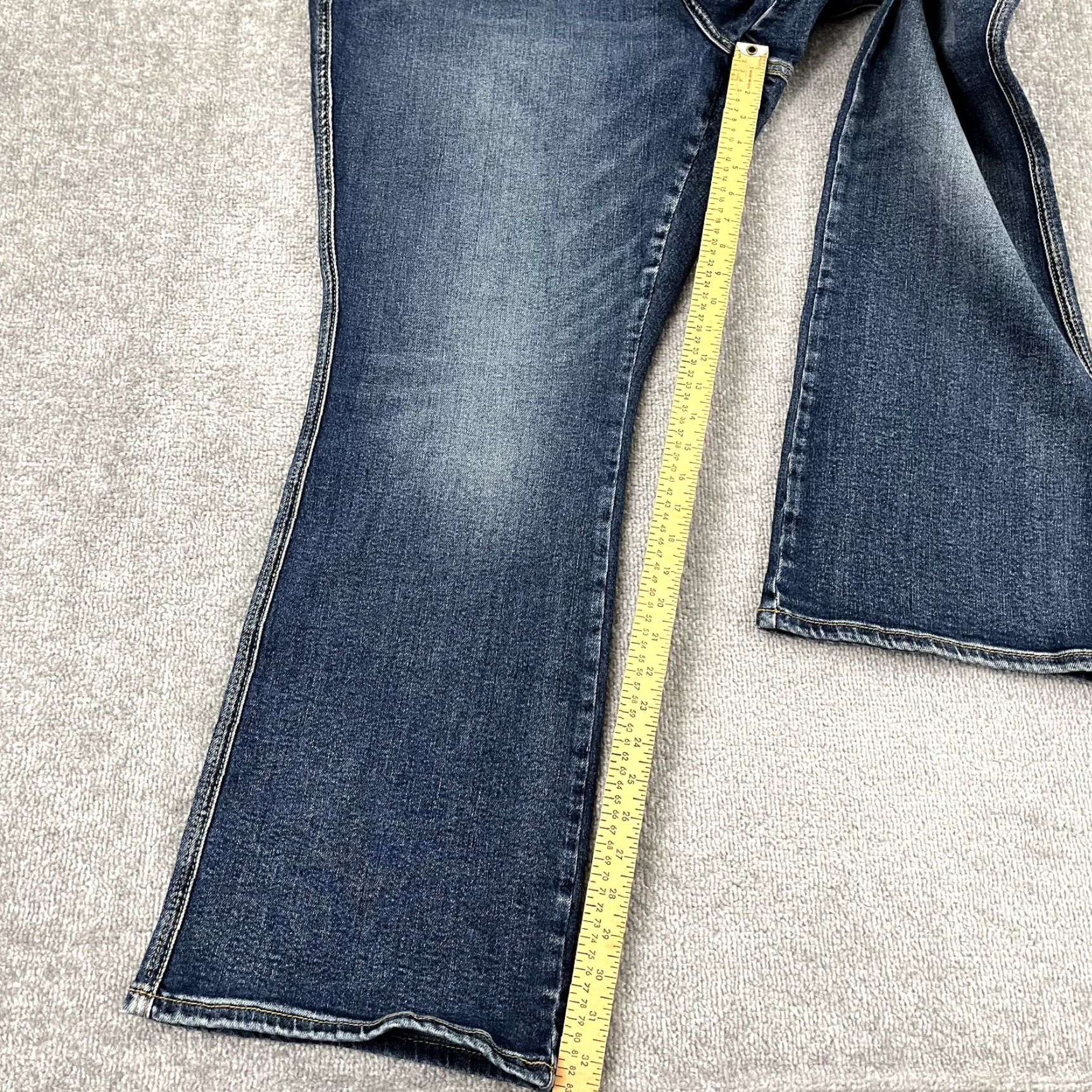 Denime Judy Blue Jeans Womens Size 24 W Boot Cut Dark Blue Mid Rise Denim Ranch NEW Jeans Shirt? Size 42" / US 20 - 3 Thumbnail