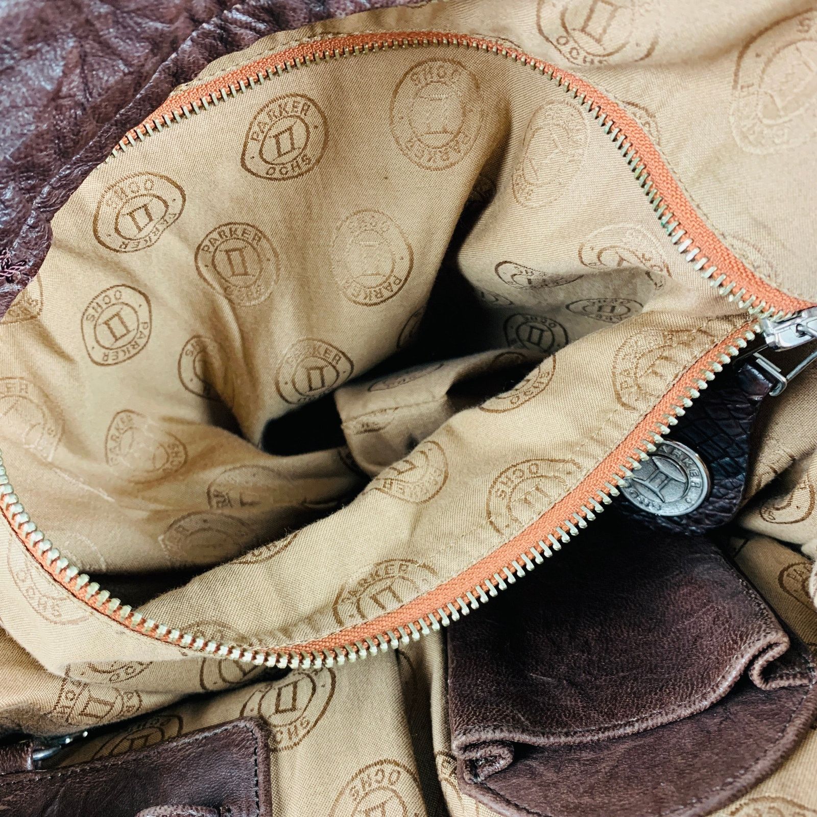 Other Brown Mixed Leathers Alligator Leather Hobo Handbag Size ONE SIZE - 8 Thumbnail
