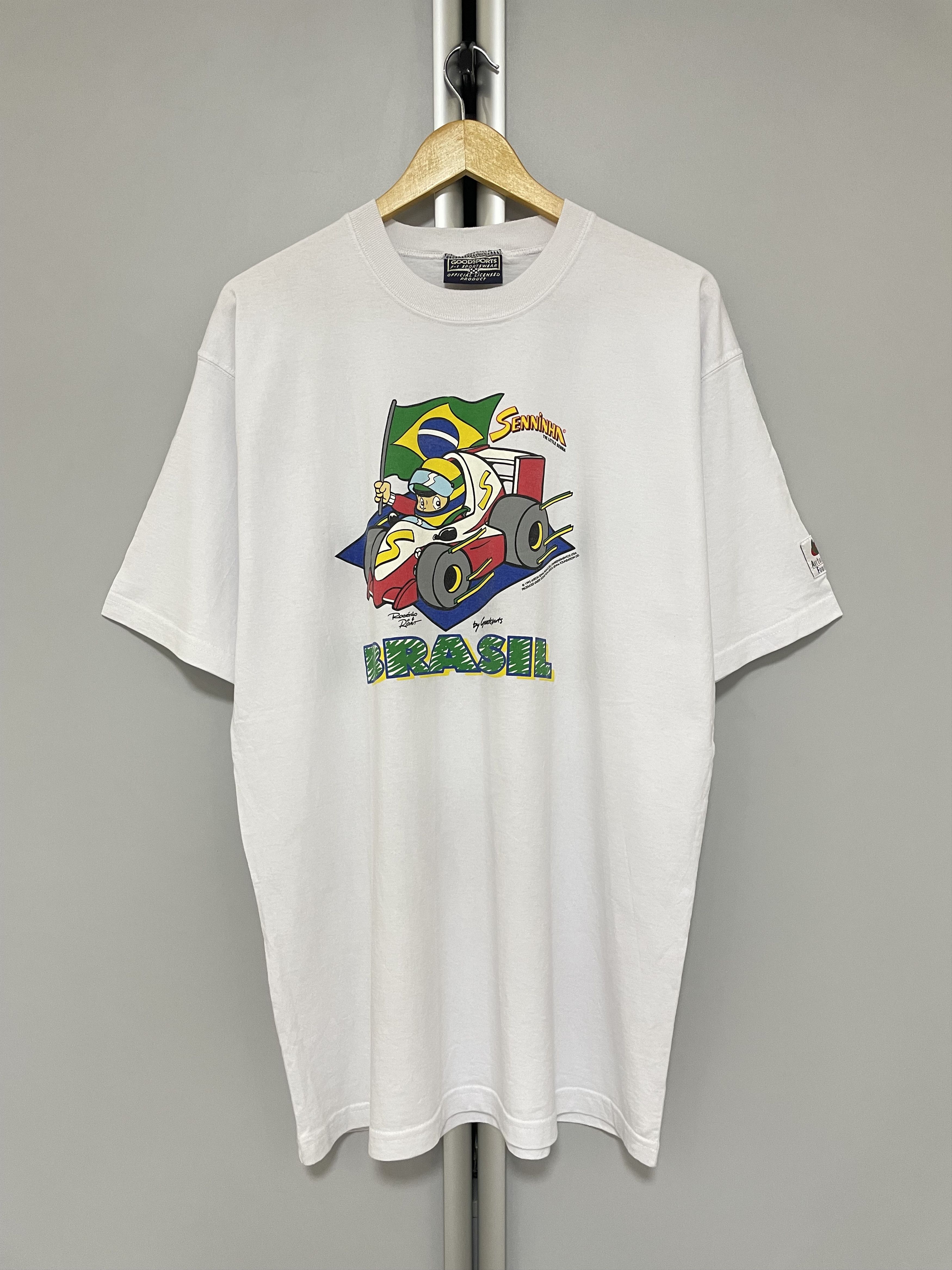 Formula 1 SENNINHA BRASIL F1 Ayrton Senna 1995 Vintage T-Shirt Tee Size US XL / EU 56 / 4 - 2 Thumbnail