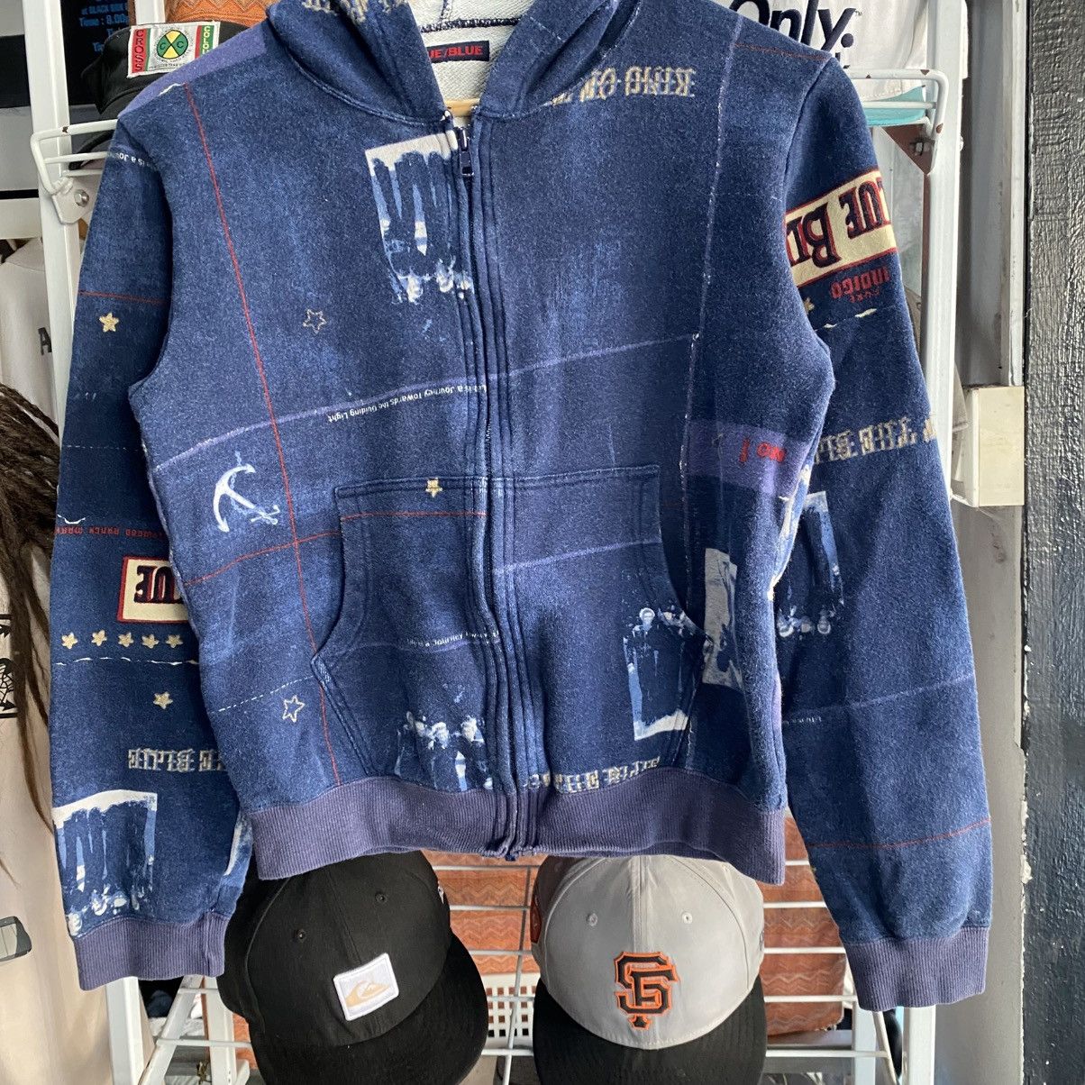 Blue Blue Japan Blue Blue Japan Full Print Indigo Zipper Hoodie XS Size US XS / EU 42 / 0 - 4 Thumbnail