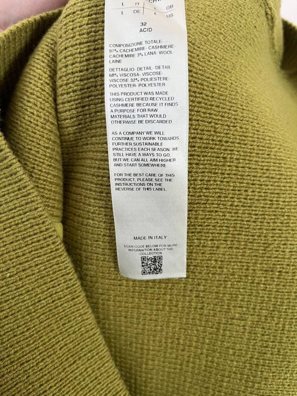 Rick Owens Rick Owens Green Cashmere Wool Ribbed Pullover Sweater Size US L / EU 52-54 / 3 - 6 Thumbnail