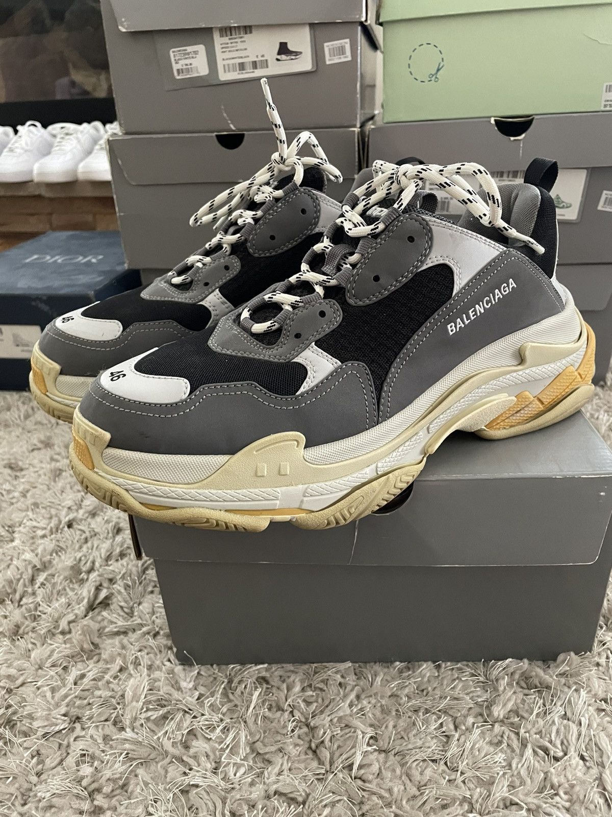 Balenciaga Balenciaga Triple S Grey/Yellow Size US 13 / EU 46 - 1 Thumbnail