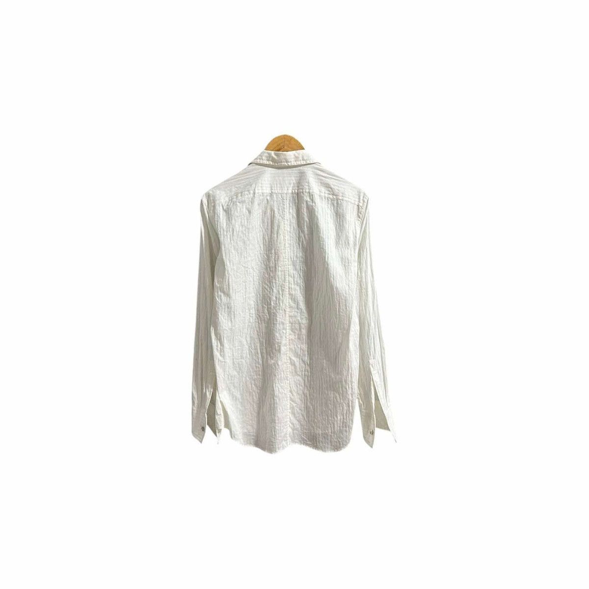 If Six Was Nine × Japanese Brand × Katharine Hamnett London 🔥Rare Vintage Katharine Hamnett Shirt White Velvet Striped Size US L / EU 52-54 / 3 - 10 Thumbnail