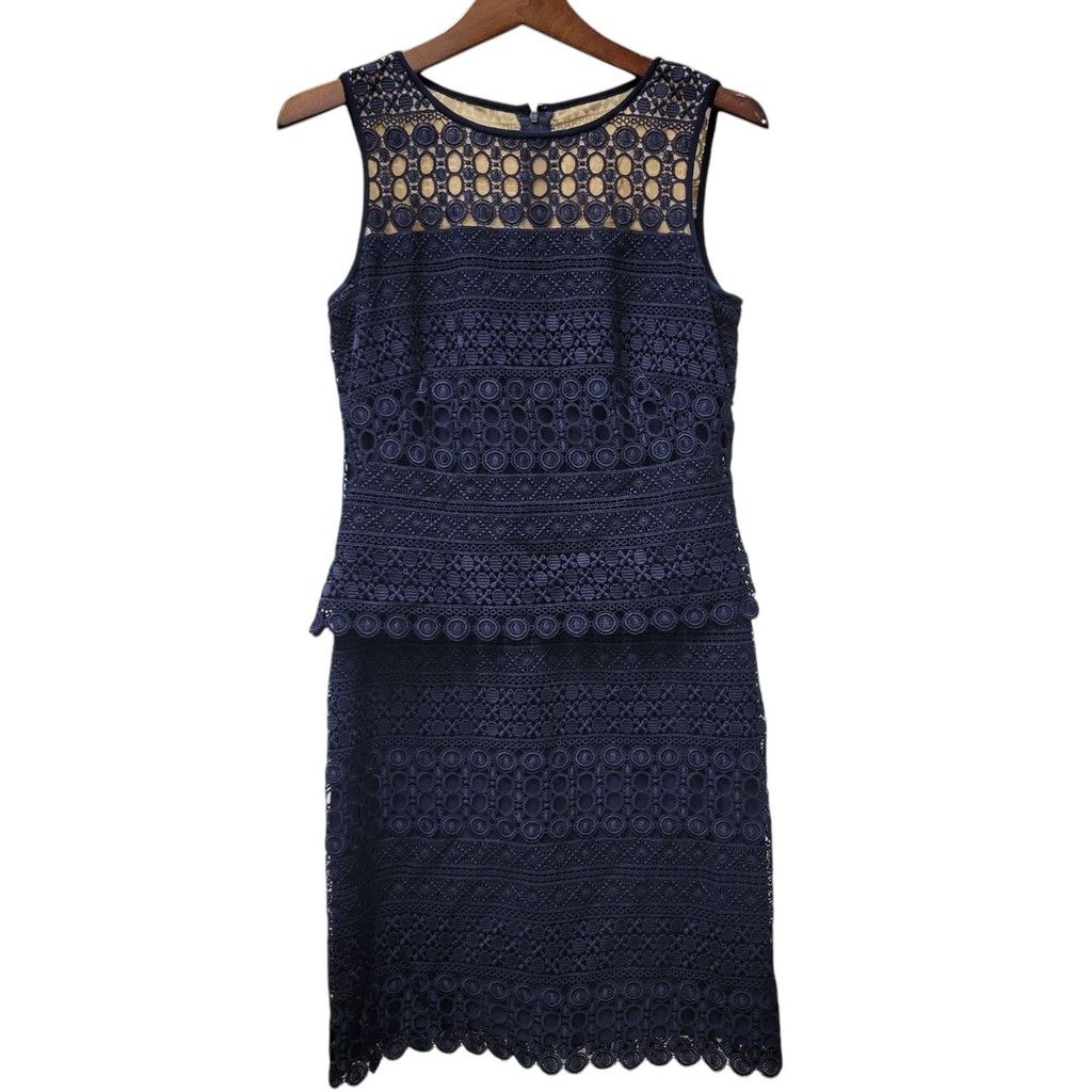 Lauren Ralph Lauren Lauren by Ralph Lauren Women's Sheer-Yoke Lace Dress 8 Size M / US 6-8 / IT 42-44 - 2 Thumbnail