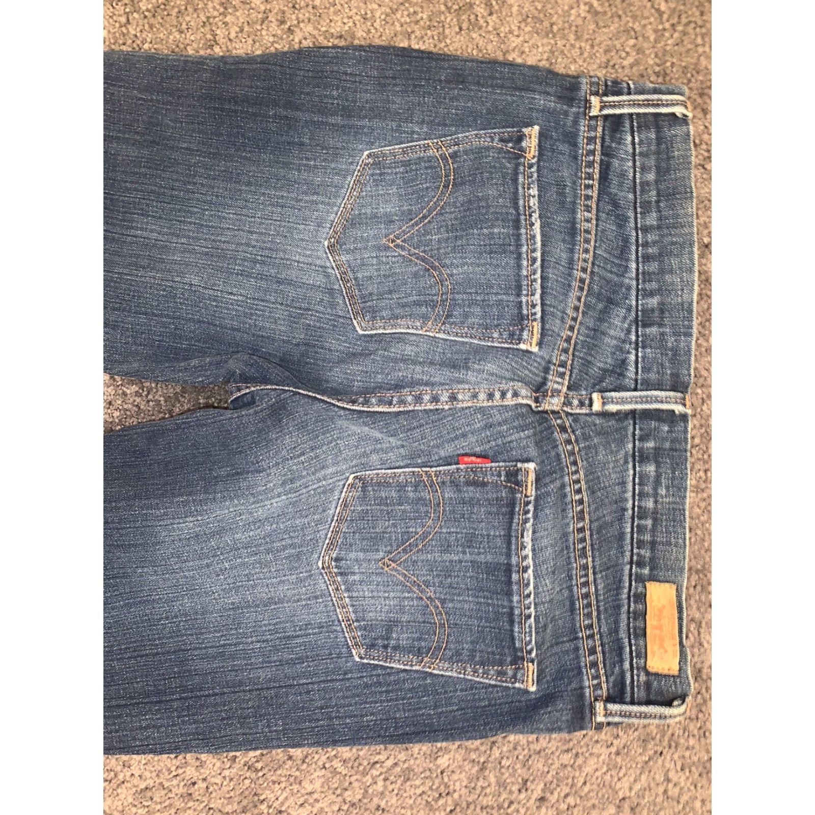 Levi's Womens Levi's 424 Jeans Straight Denim Blue 28x30 Regular Stretch 7/28 Size 28" / US 6 / IT 42 - 2 Thumbnail