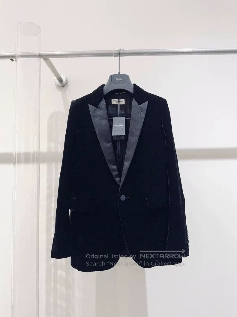 Saint Laurent Paris Saint Laurent Paris Velvet Smoking Jacket Size XXS / US 00 / IT 34 - 1 Thumbnail