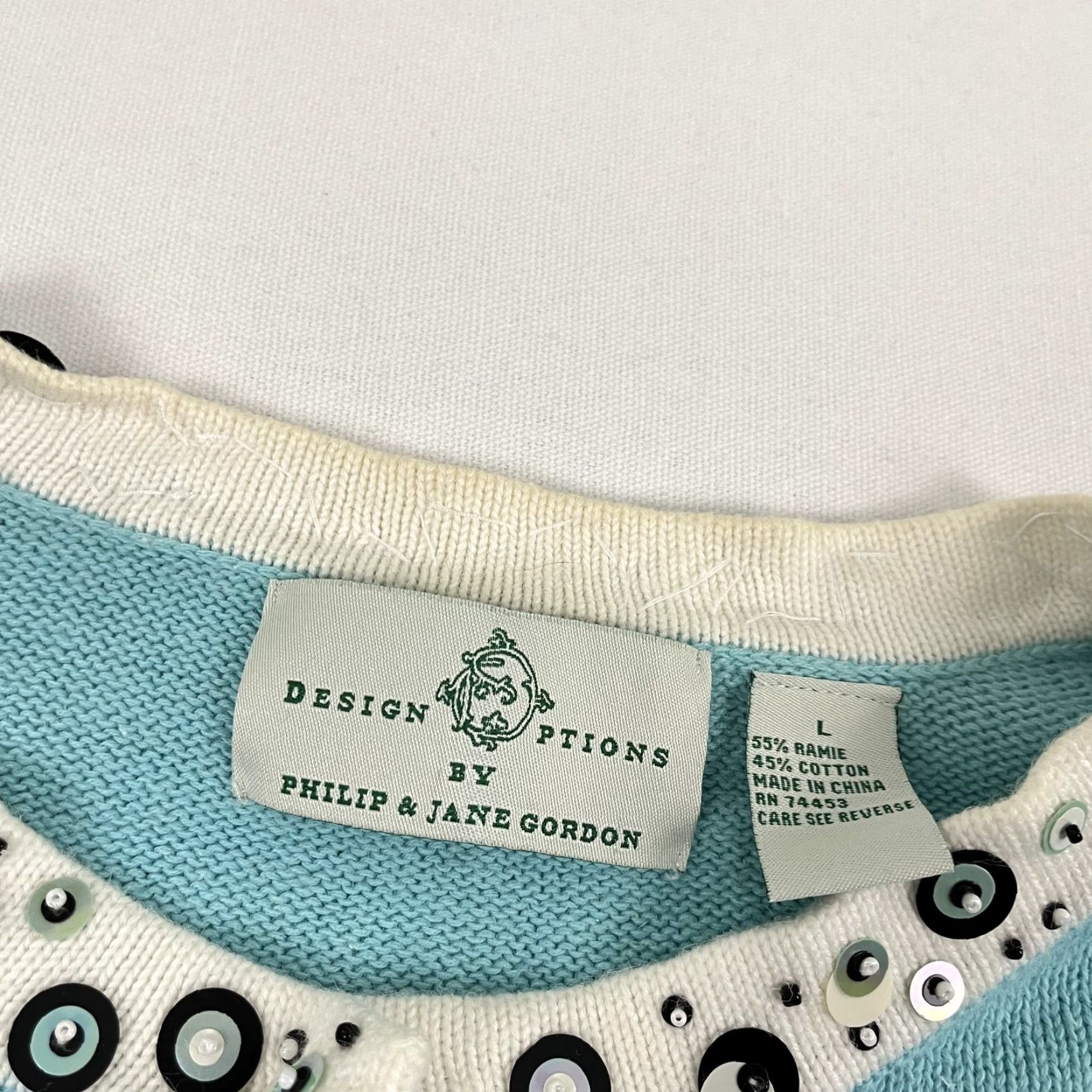 Vintage VINTAGE Philip & Jane Gordon Cardigan Womens L Blue Fish Animals Aquatic Grannycore Size L / US 10 / IT 46 - 2 Thumbnail