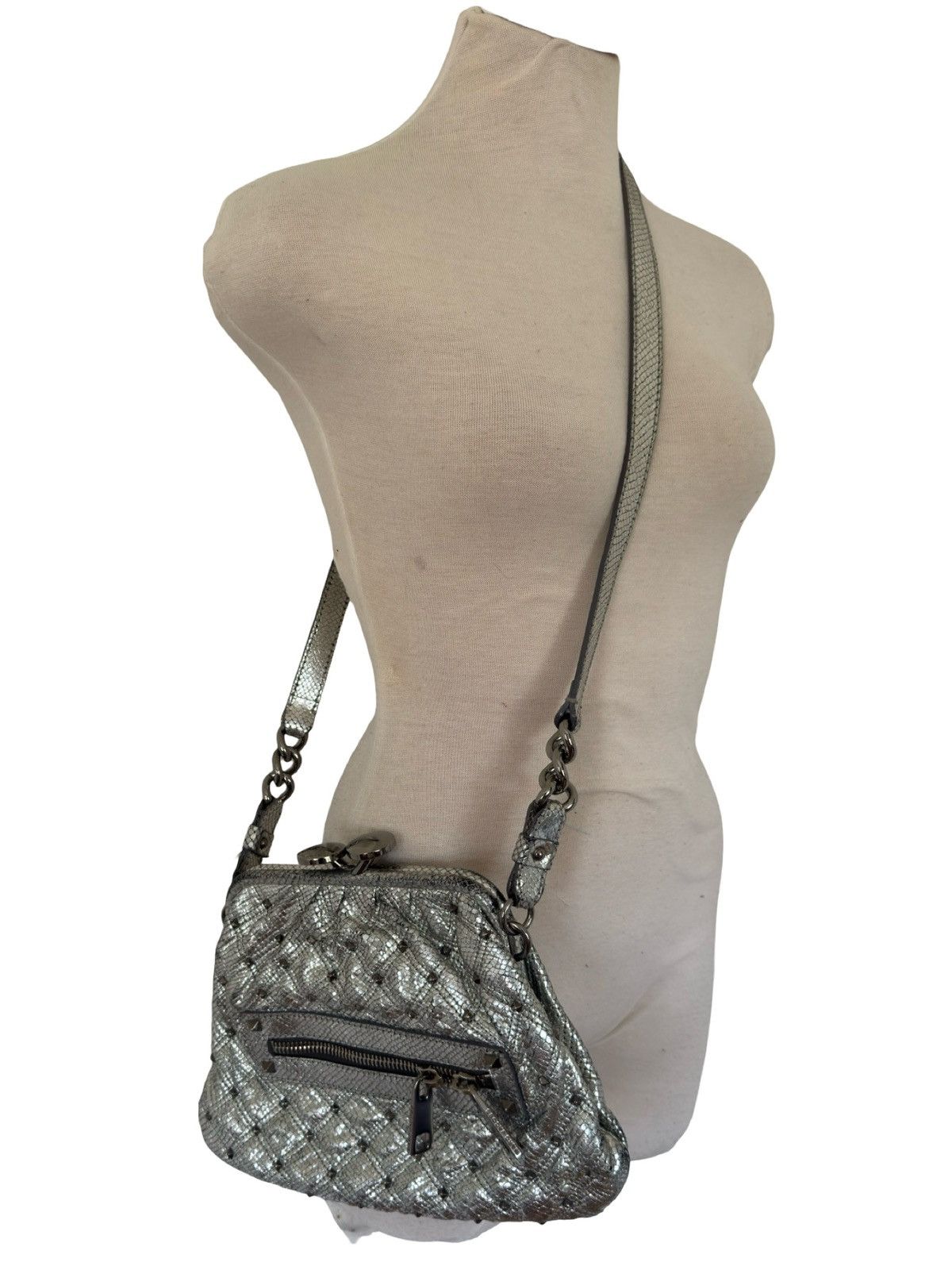 Marc Jacobs RARE 2009 Marc Jacobs Runway Studded Metallic Python Purse Size ONE SIZE - 2 Thumbnail