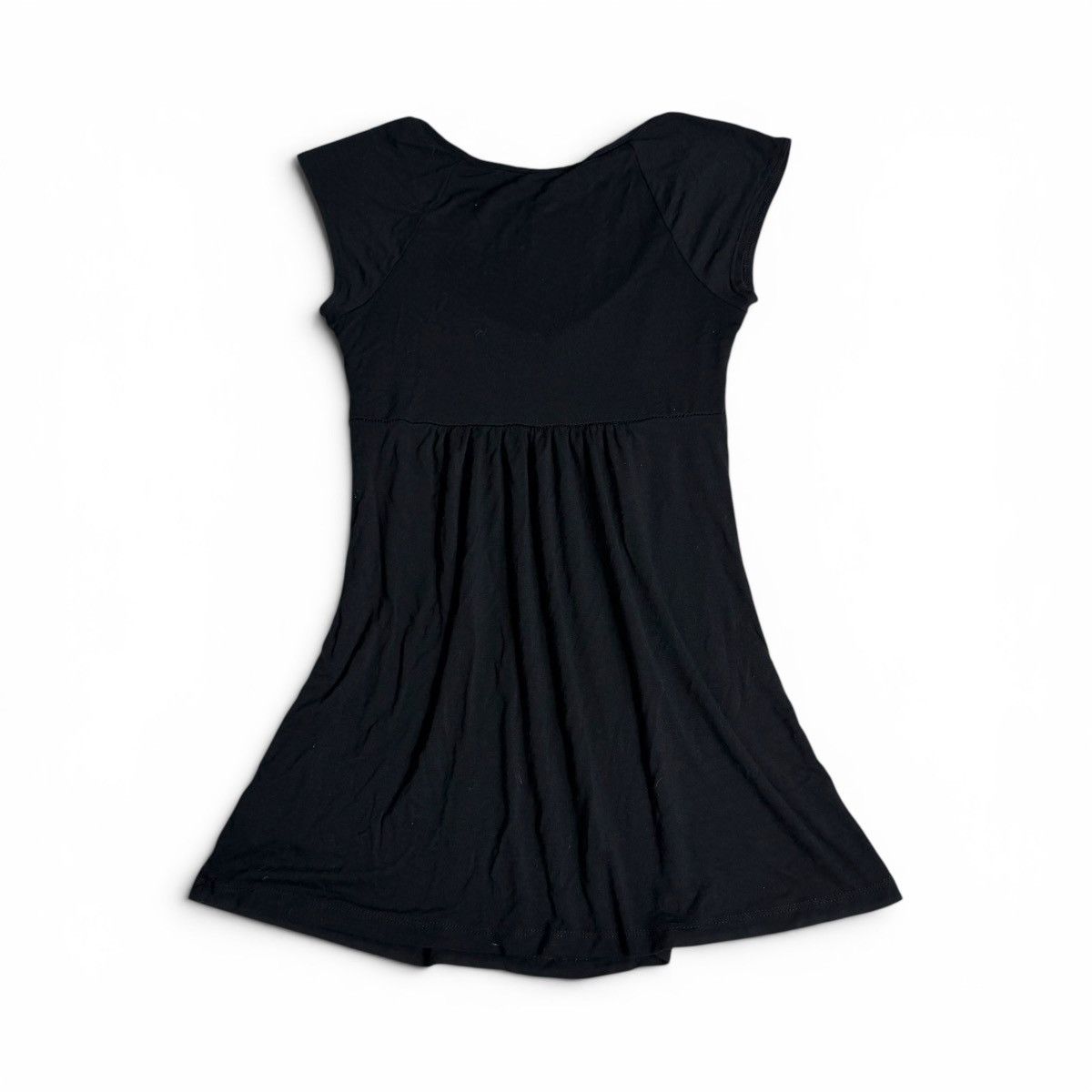 Other Soprano Ruched Empire Waist Black Flowy Top w/ Cap Sleeves Size XS / US 0-2 / IT 36-38 - 5 Thumbnail