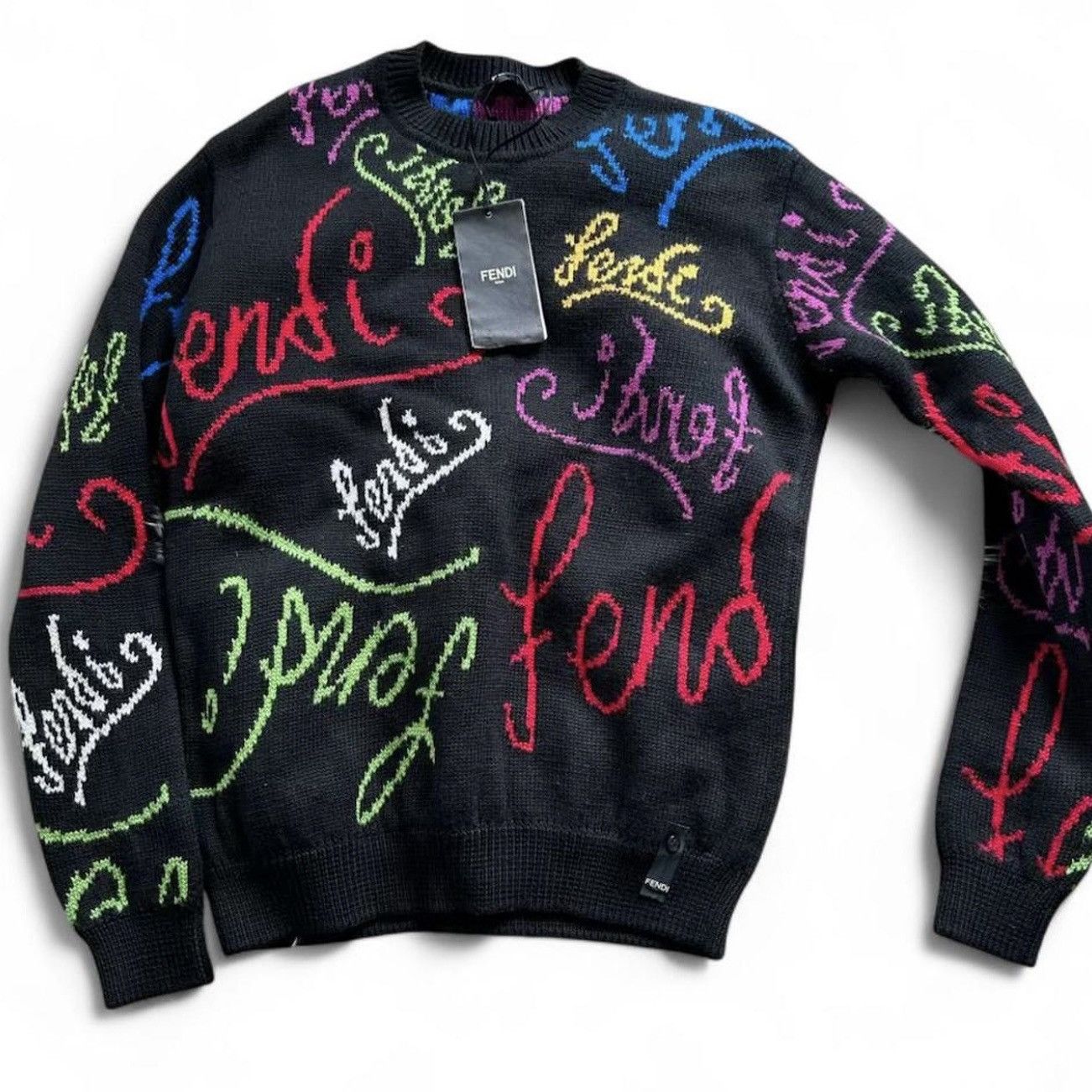 Fendi Fendi Artist Allover Knit Crewneck Sweater – FW21 Size US S / EU 44-46 / 1 - 2 Thumbnail