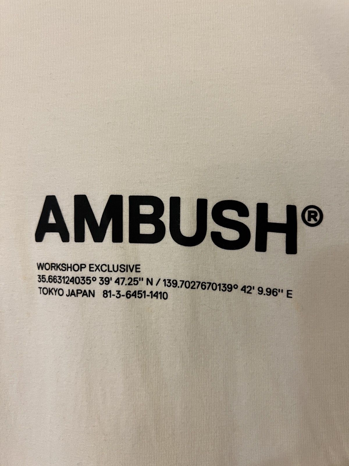 Ambush Design JERSEY WORKSHOP T-SHIRT - CLOUD DANCER Size US M / EU 48-50 / 2 - 3 Thumbnail