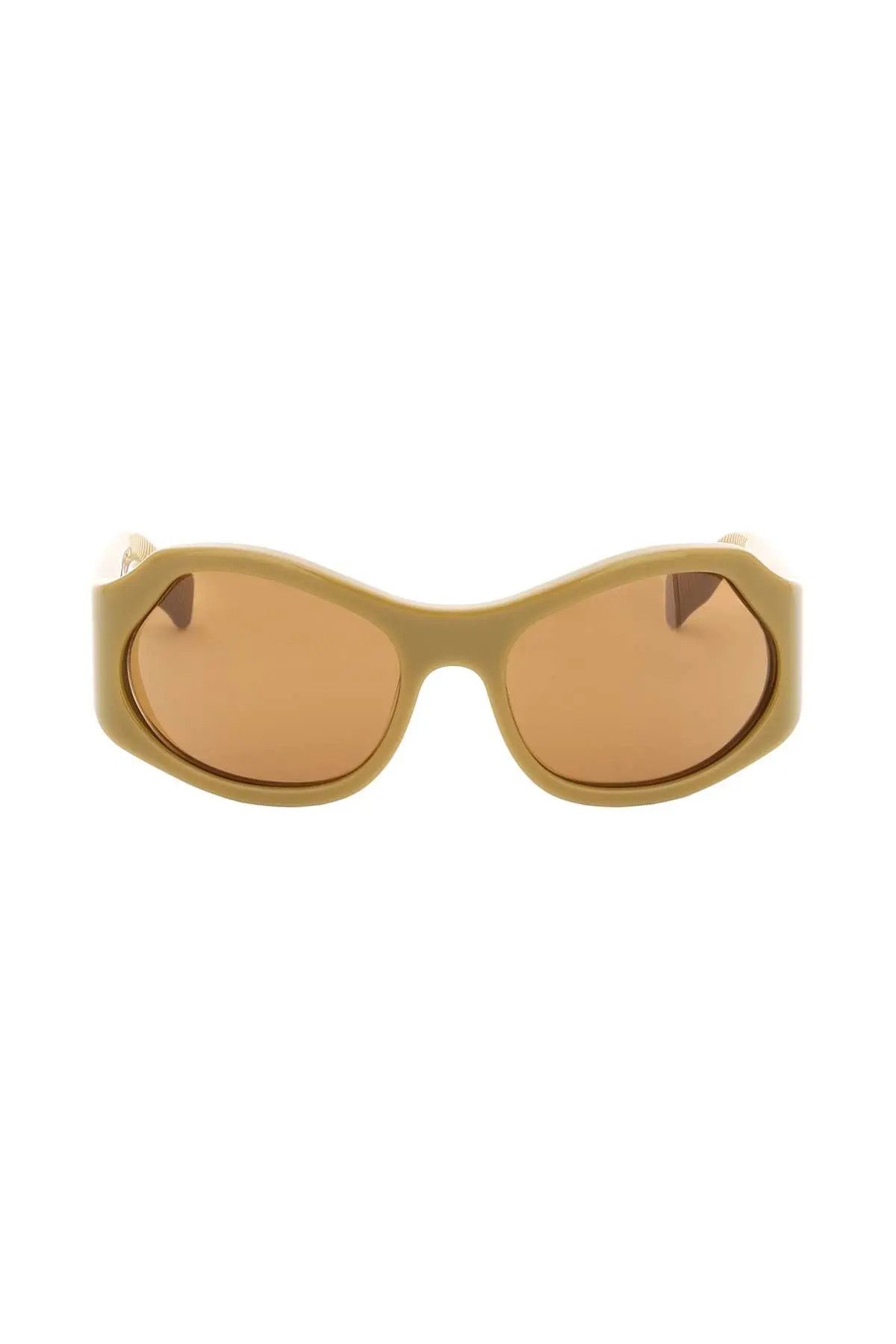 image of Salvatore Ferragamo O1S22I1N0324 Size-Os Oval Sunglasses In Khaki, Men's