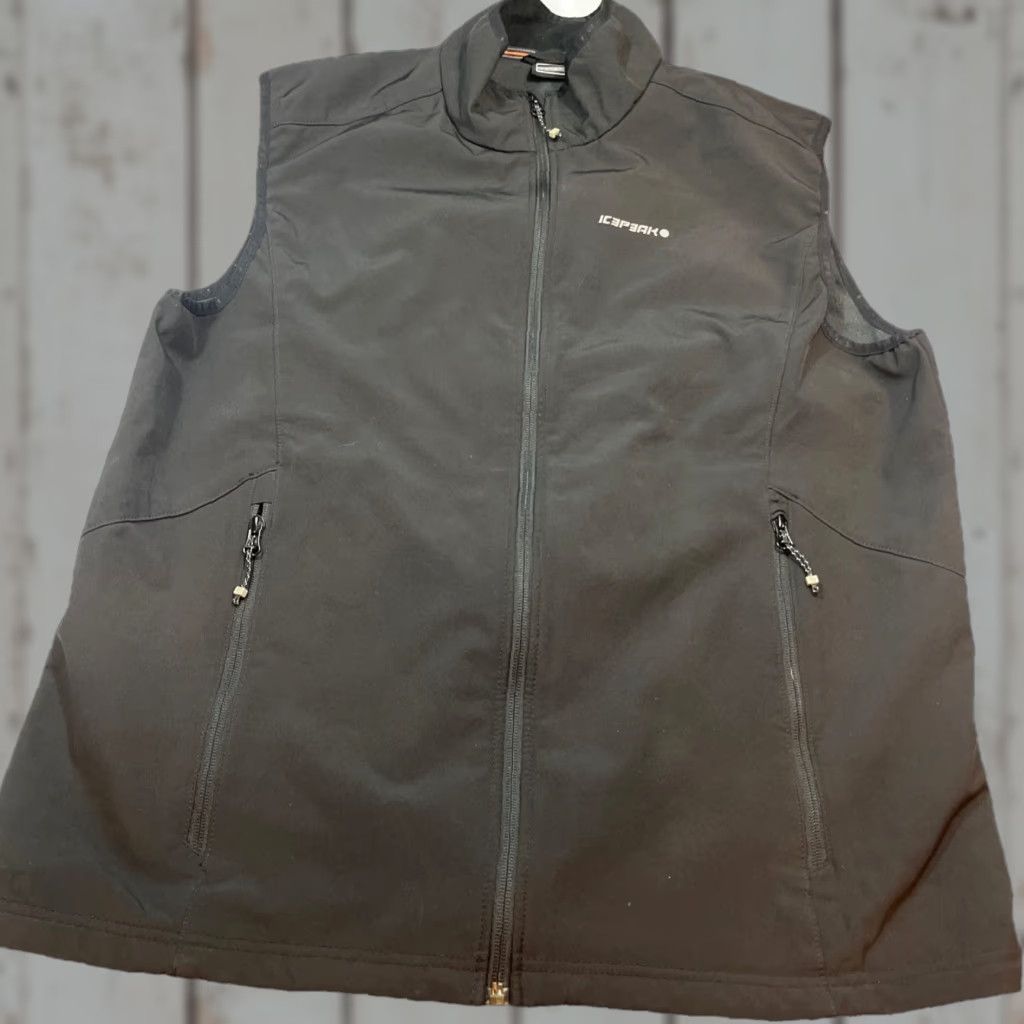 Vintage ICEPEAK Black Softshell Zip Up Vest Mens XXL Outdoor Hiking Athletic Zip Pockets Size US XXL / EU 58 / 5 - 1 Thumbnail