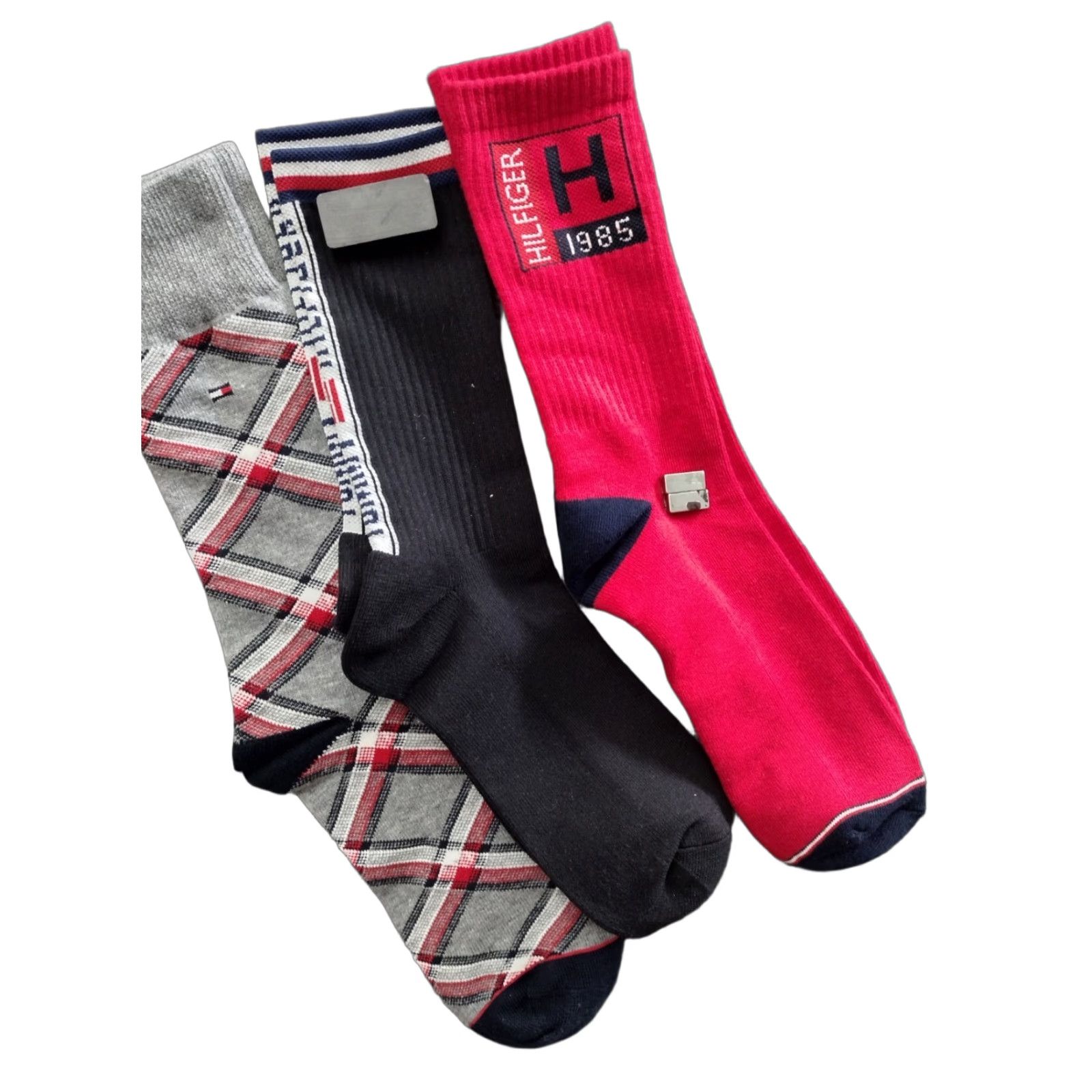 Tommy Hilfiger Tommy Hilfiger Socks Men's Dress Socks Multicolor 8 Pack Mid Calf Logo All Seasons Socks Mens 8 Multicolor Dress Socks Tommy Hilfiger Pack Socks Size ONE SIZE - 1 Thumbnail