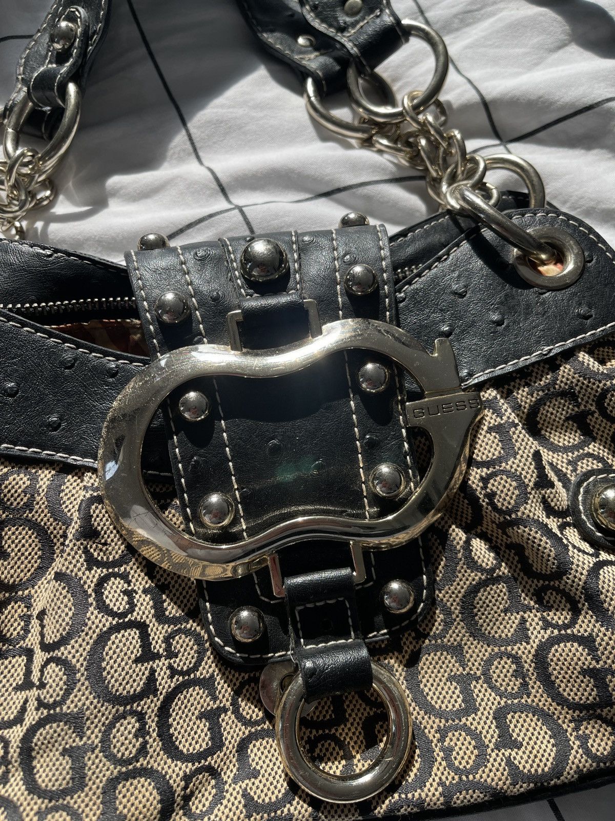 Guess Guess vintage buckle logo bag Monogram mini 00s Y2k Handbag Size ONE SIZE - 10 Thumbnail