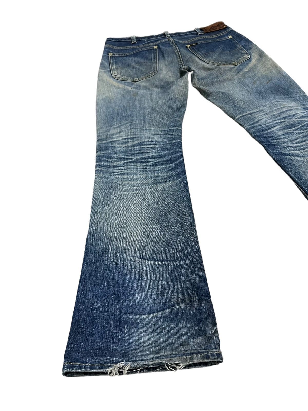 Lee × Midnight Organic 🔥Vtg LEE Thrashed Patina Stain Mudwash FLARE Organic Jeans Size US 30 / EU 46 - 18 Thumbnail