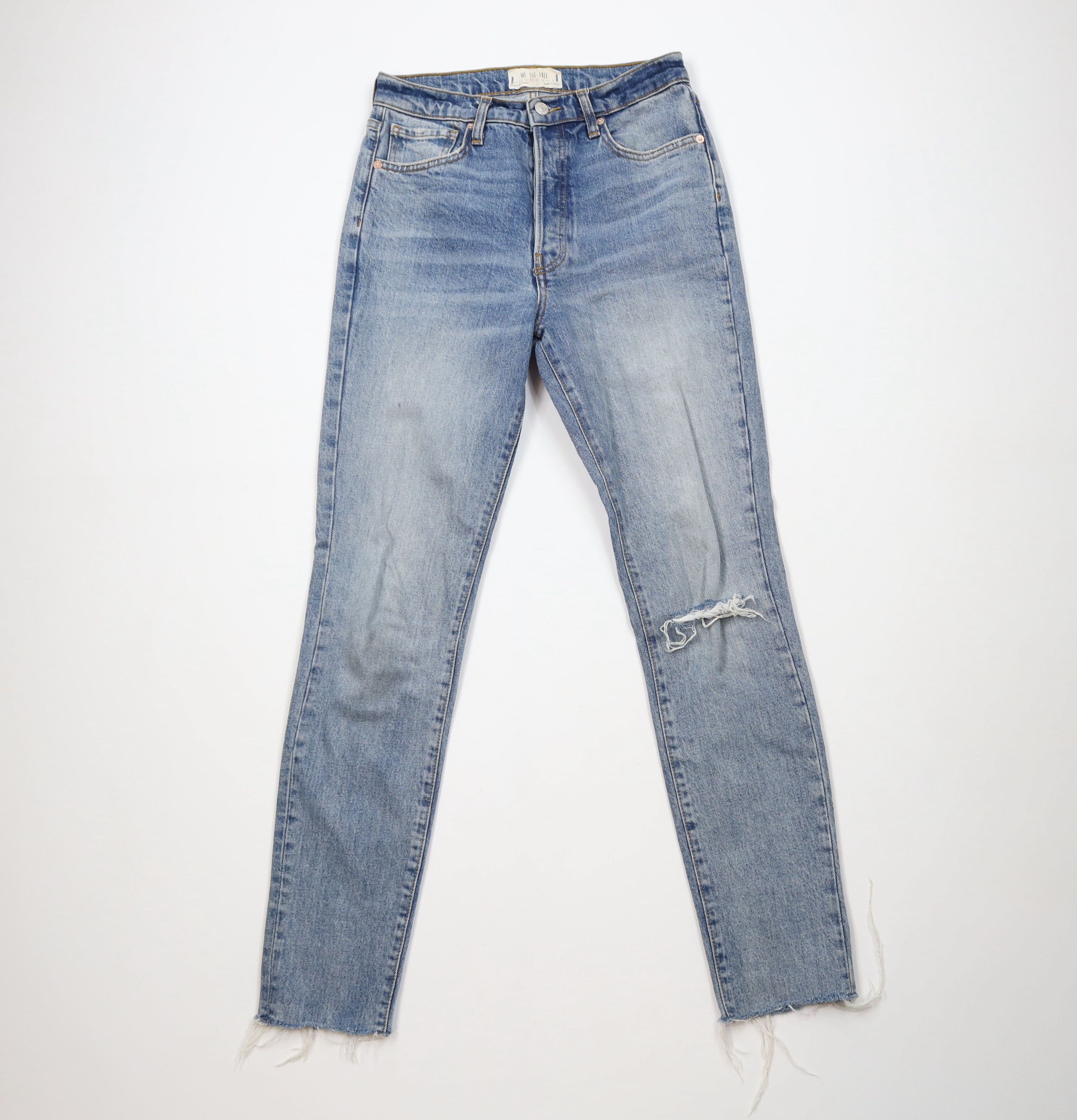 Free People Free People Raw Hem Button Fly Stretch Skinny Leg Jeans Size 27" / US 4 / IT 40 - 1 Thumbnail