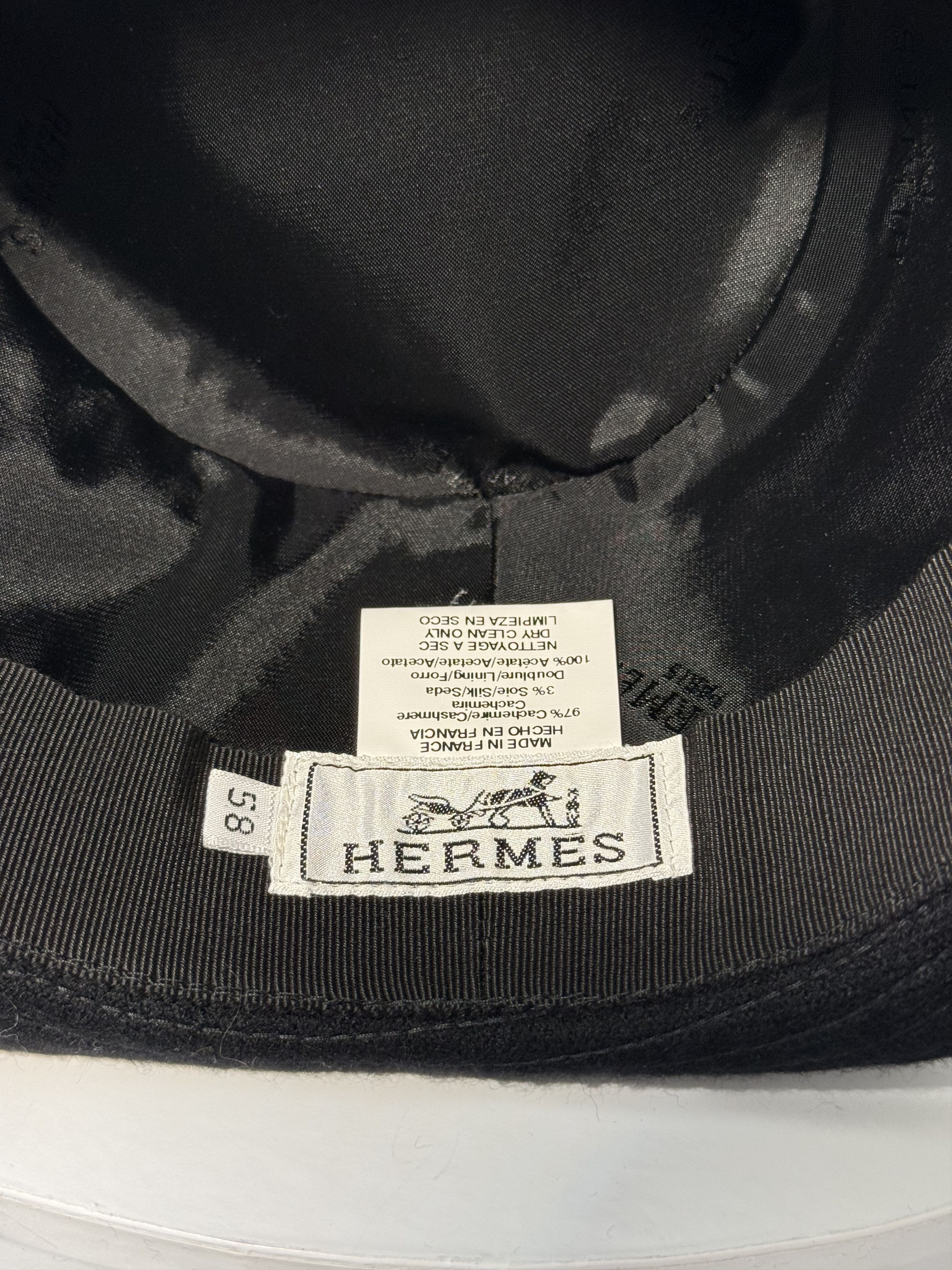 Hermes Hermes Black Cashmere and Silk Fedora Hat Size 58 Size ONE SIZE - 5 Thumbnail