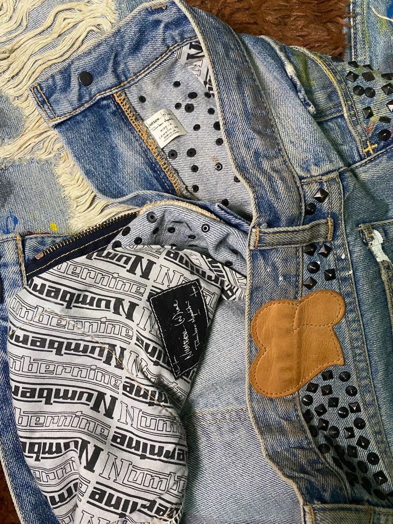 Number (N)ine Number (N)ine Size 2 Rivet splashed ink jeans 2503-Nextarro Size US 32 / EU 48 - 3 Thumbnail