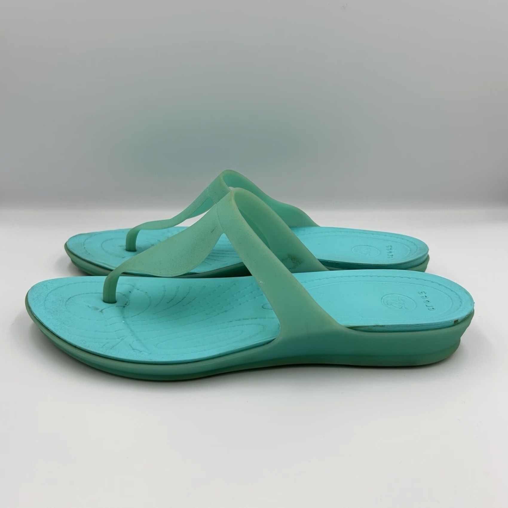 Crocs Crocs Rio Flip Sandal Women Teal 11 Thong Flat Comfort Lightweight Breathable Rubber Summer Beach Shoes Size US 11 / IT 41 - 5 Thumbnail