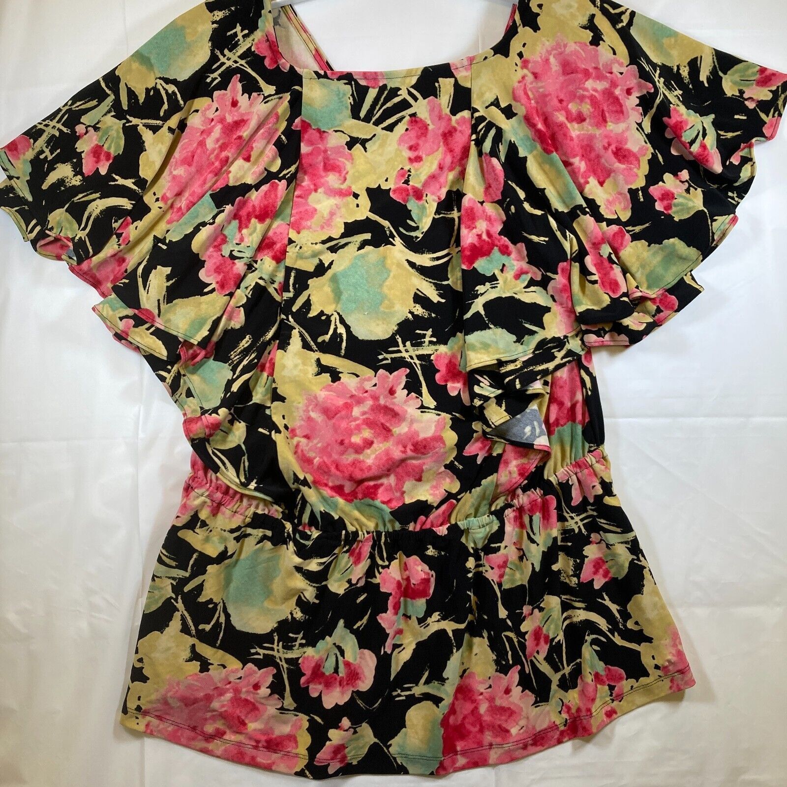 Lauren Ralph Lauren RALPH LAUREN Women’s Black Floral Sleeve Blouse Large Size L / US 10 / IT 46 - 11 Thumbnail