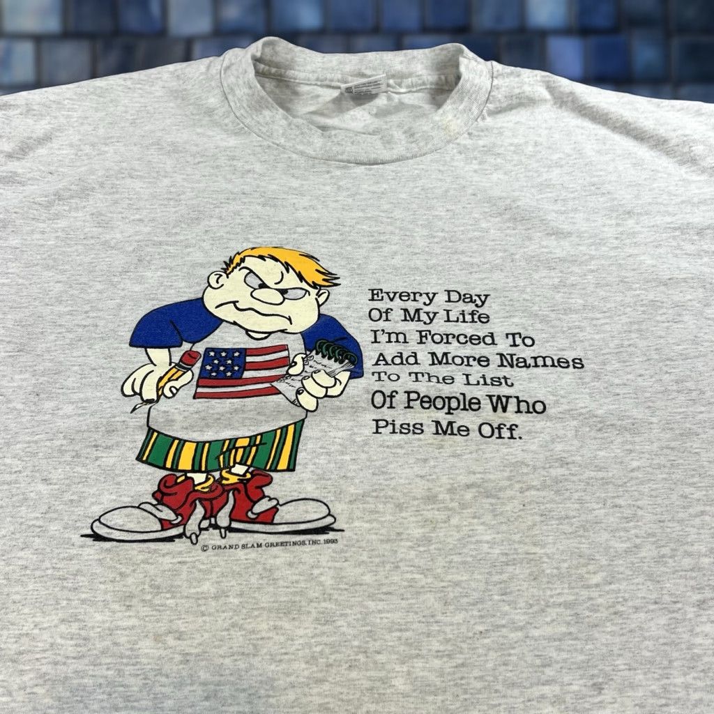 Anvil Vintage Anvil Shirt Parody Saying Adult XL Gray Logo T-Shirt 90s Comics Funny Cartoon Mens Short Sleeve Mock Neck Size US XL / EU 56 / 4 - 1 Thumbnail