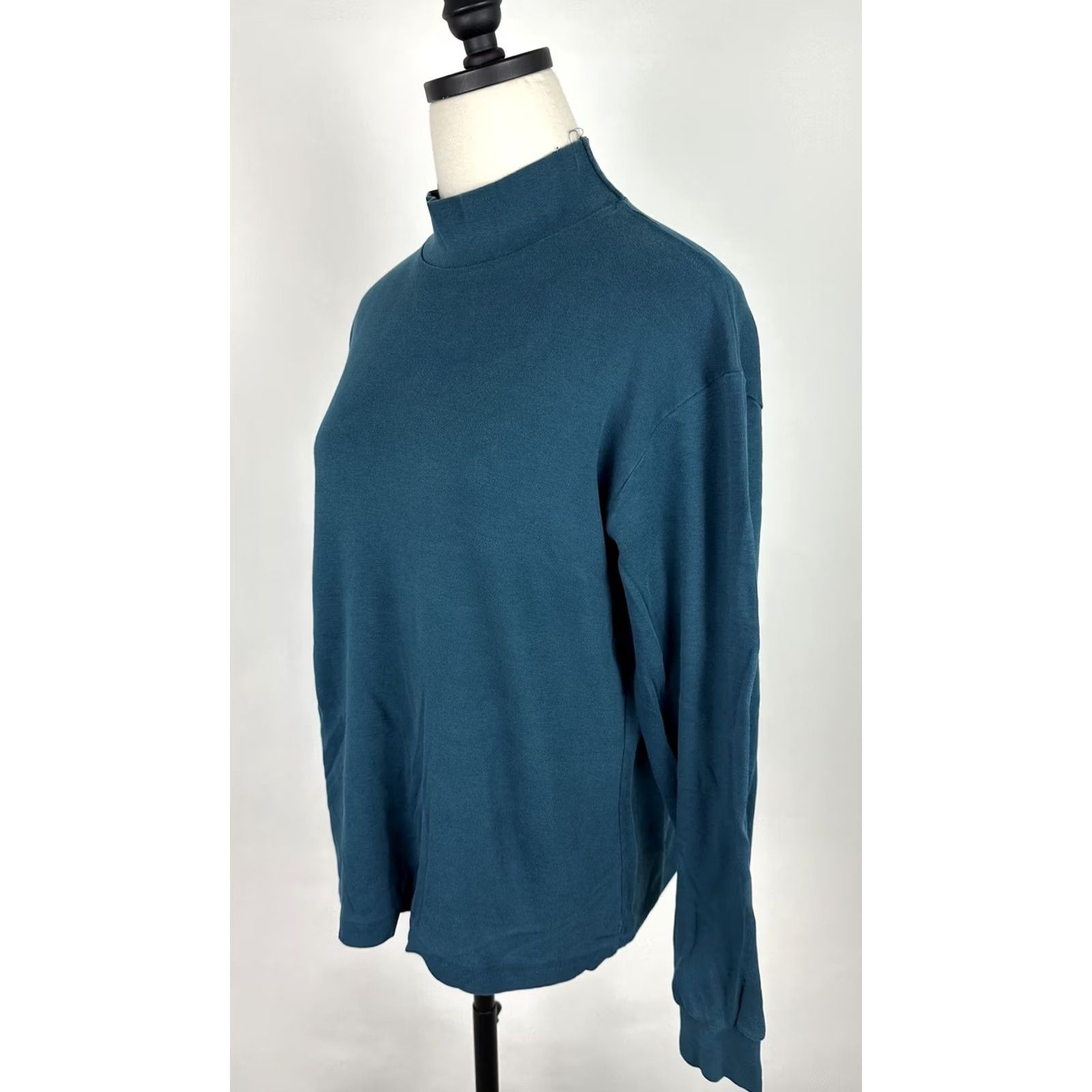Lands' End VINTAGE Lands' End Mock Neck Shirt Womens Large Blue 90s Distressed Bohemian Grunge Casual Womens Size L / US 10 / IT 46 - 5 Thumbnail